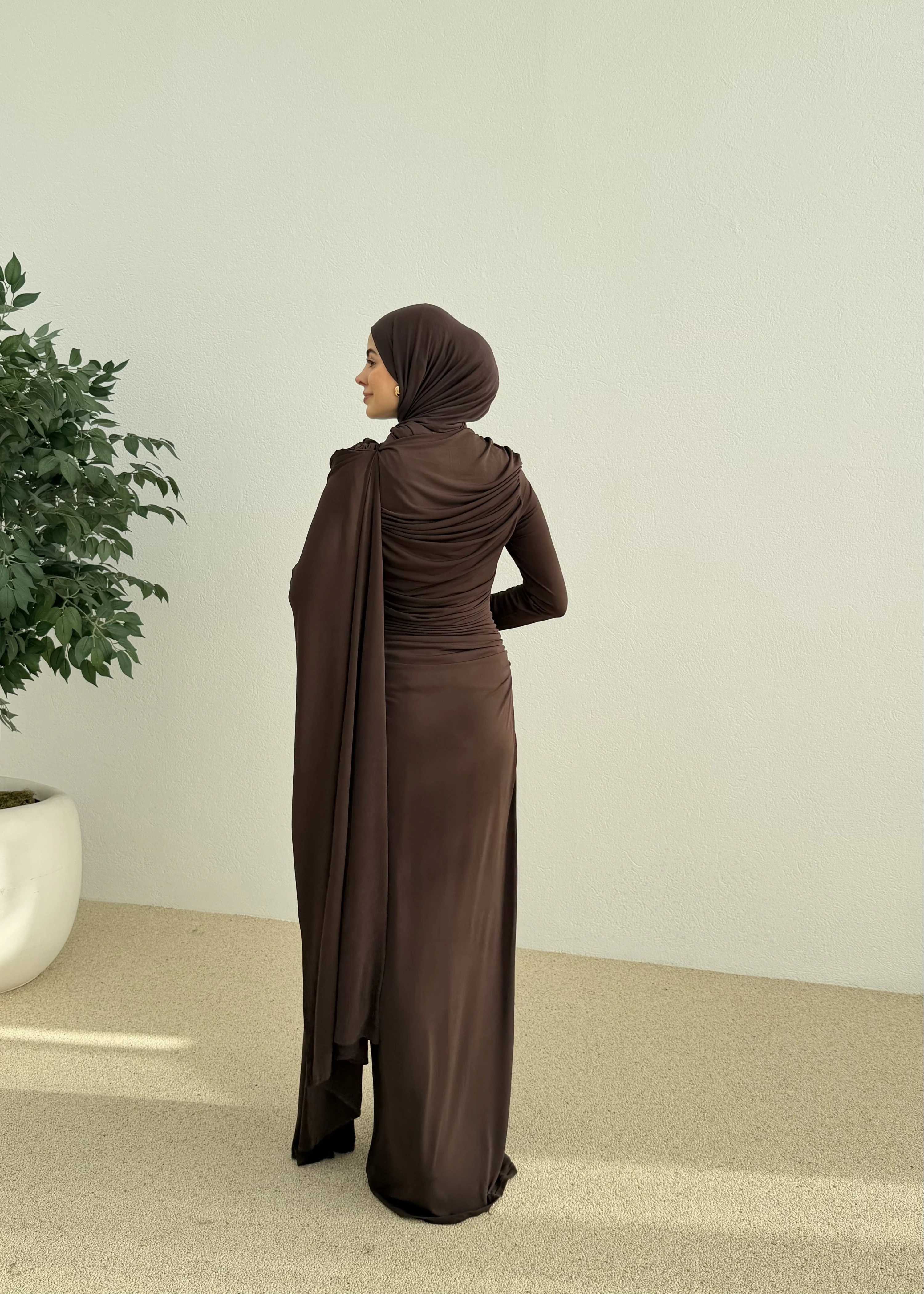 SANDY ARABİC ELBİSE ACI KAHVE