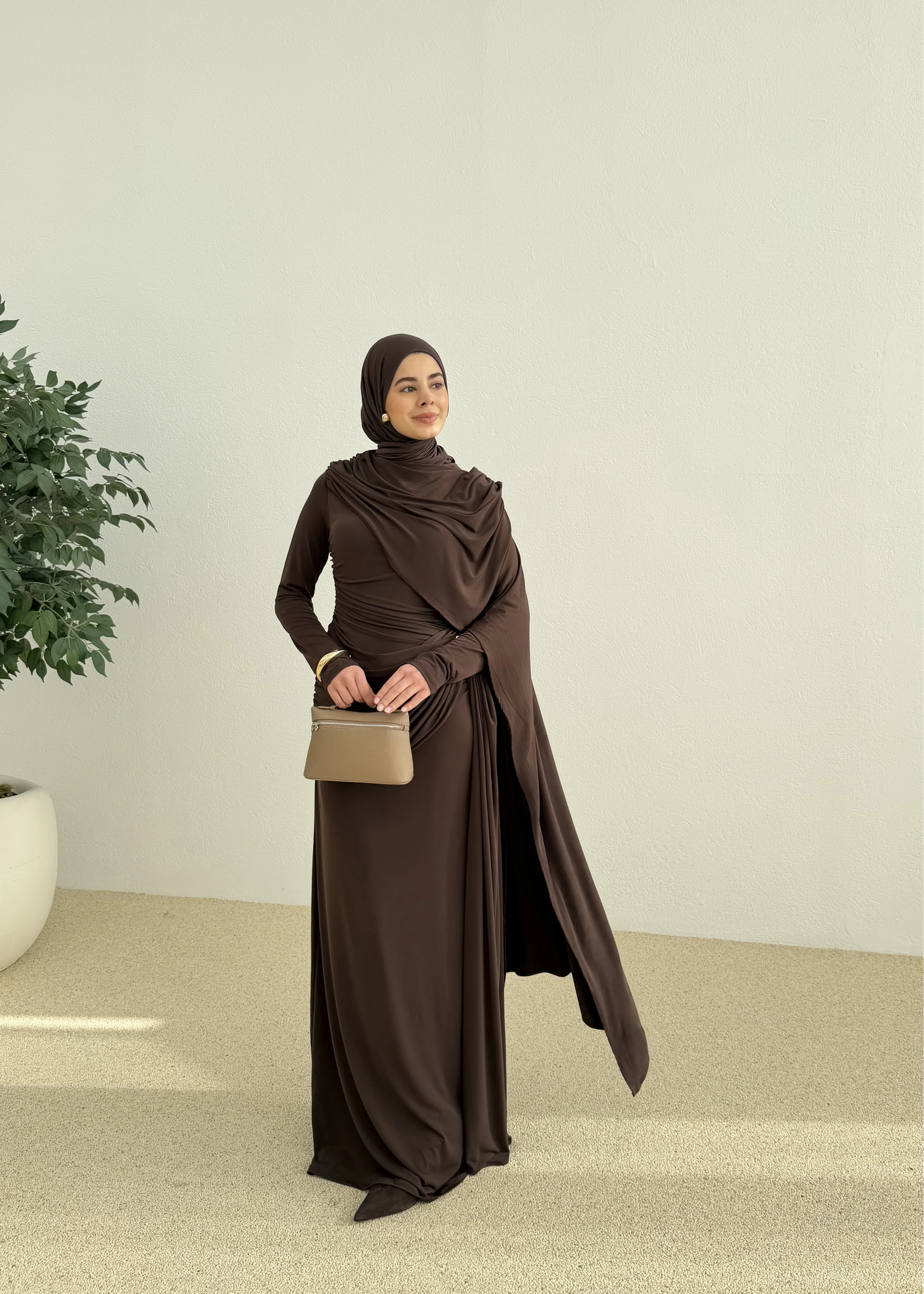 SANDY ARABİC ELBİSE ACI KAHVE