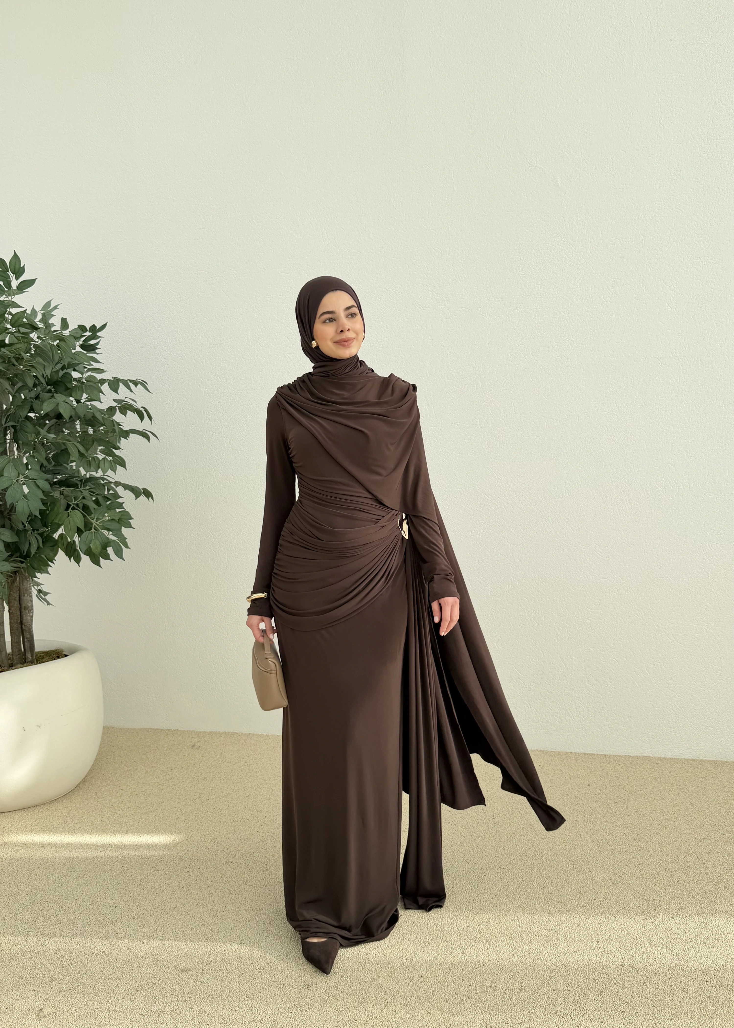 SANDY ARABİC ELBİSE ACI KAHVE