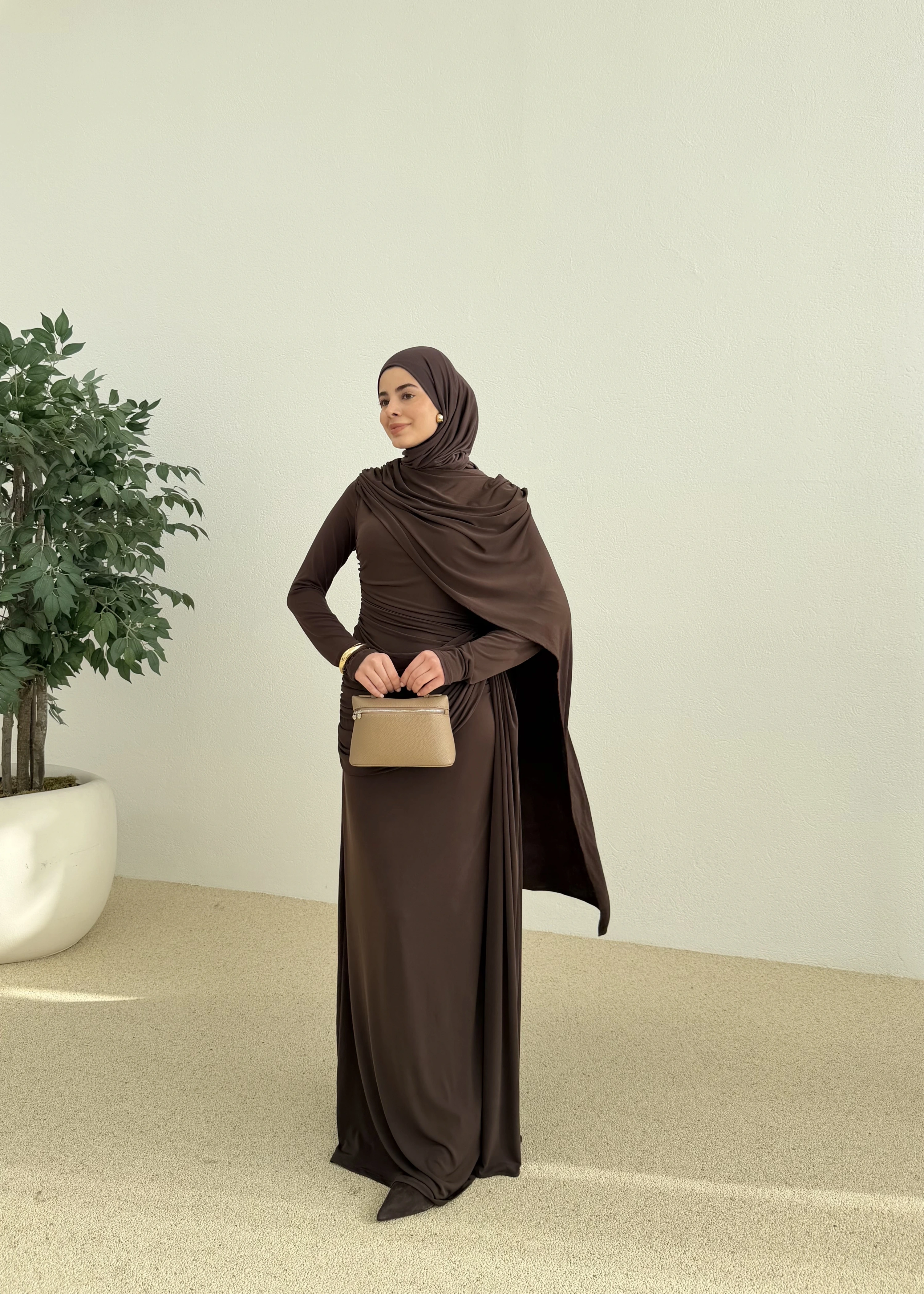 SANDY ARABİC ELBİSE ACI KAHVE