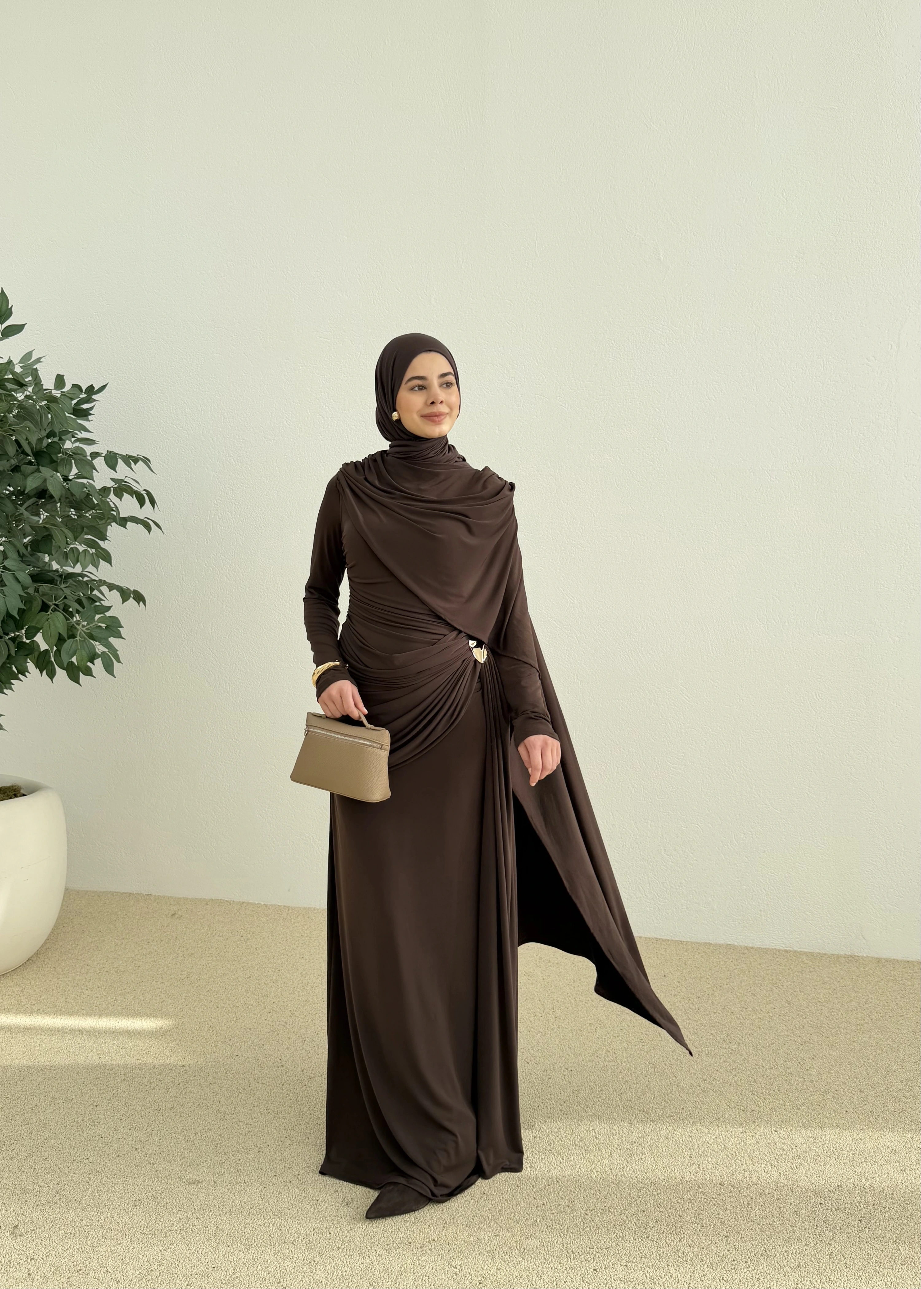 SANDY ARABİC ELBİSE ACI KAHVE