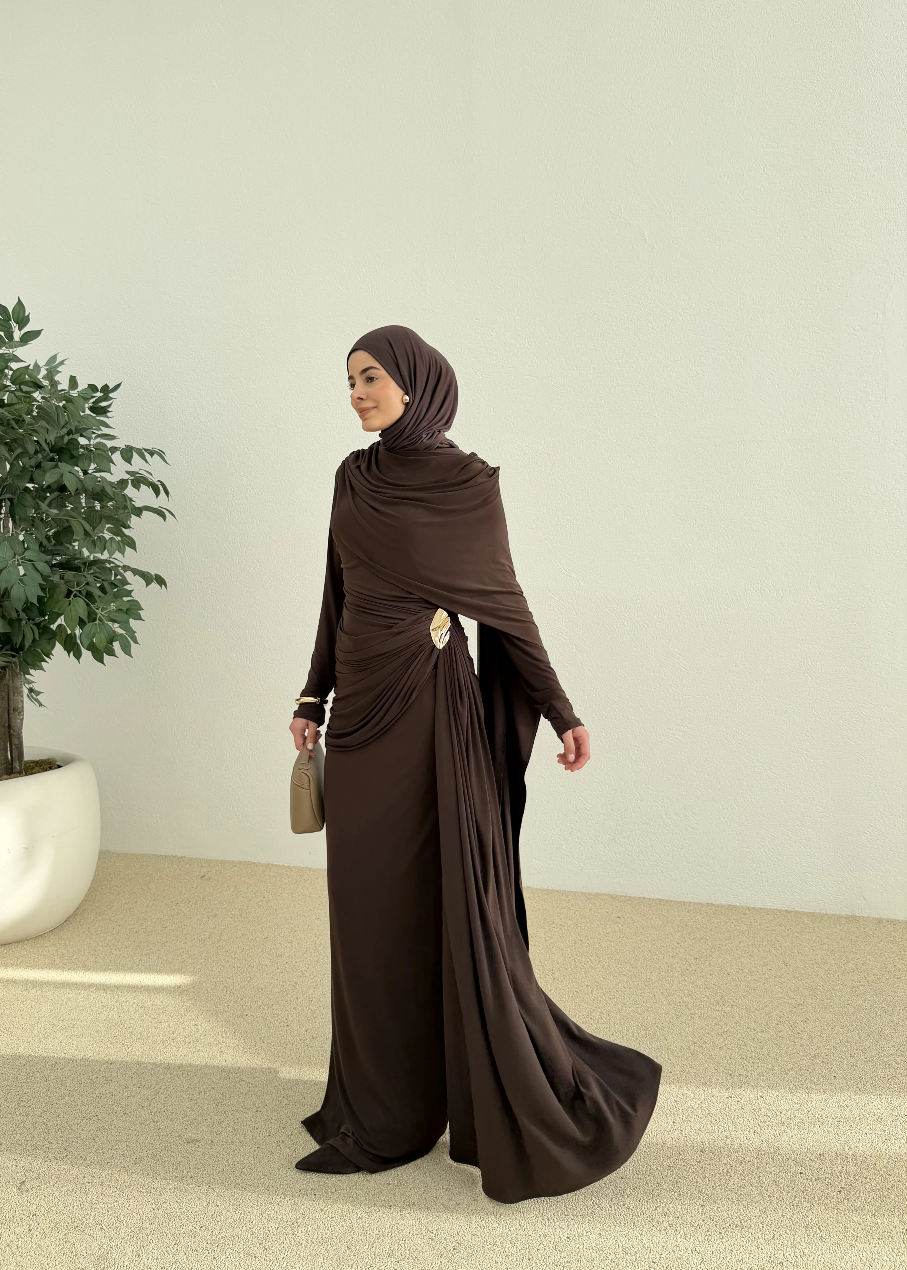 SANDY ARABİC ELBİSE ACI KAHVE