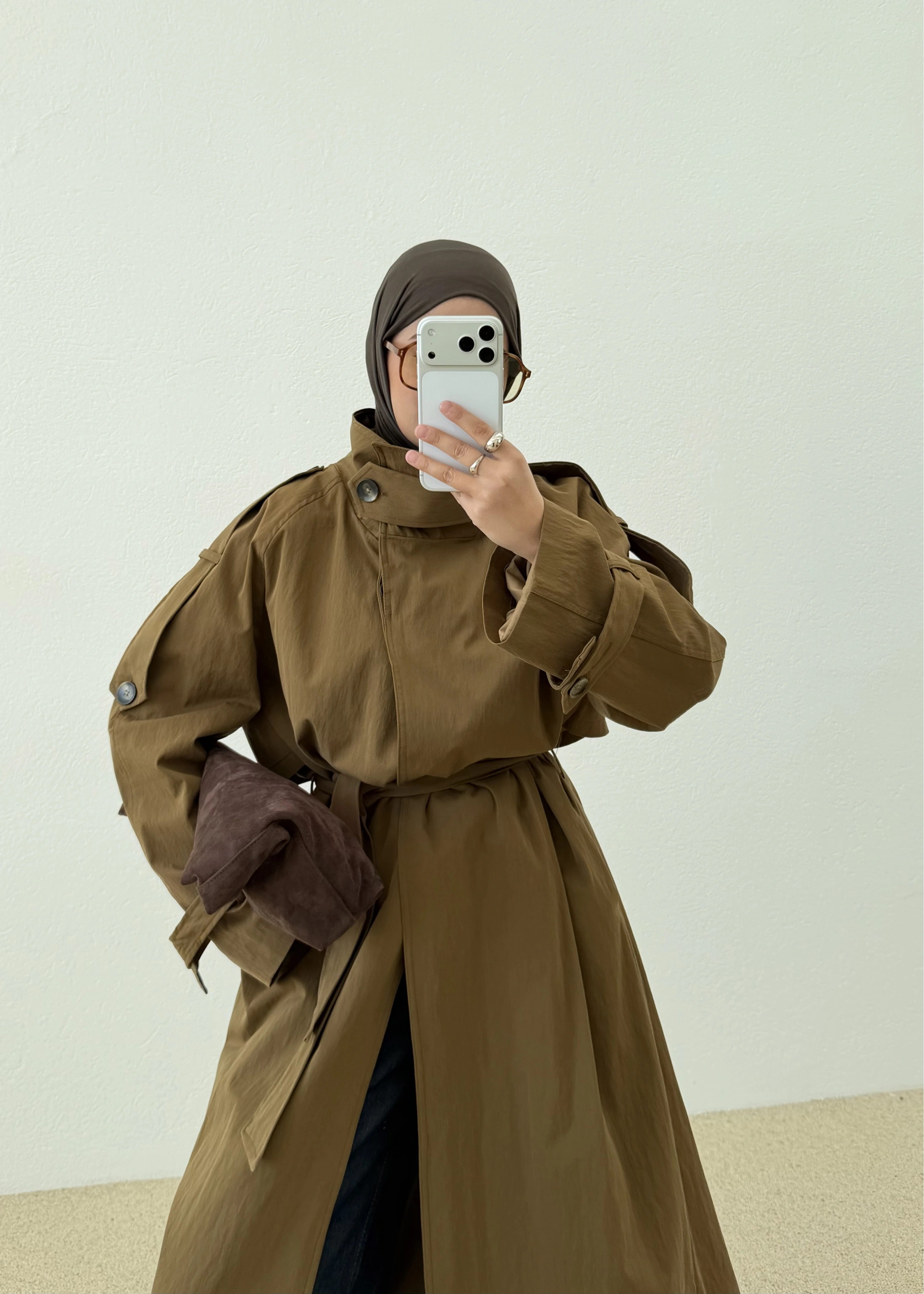 9781 SELECTİON - UZUN PREMİUM OVERSİZE TRENÇKOT CAMEL