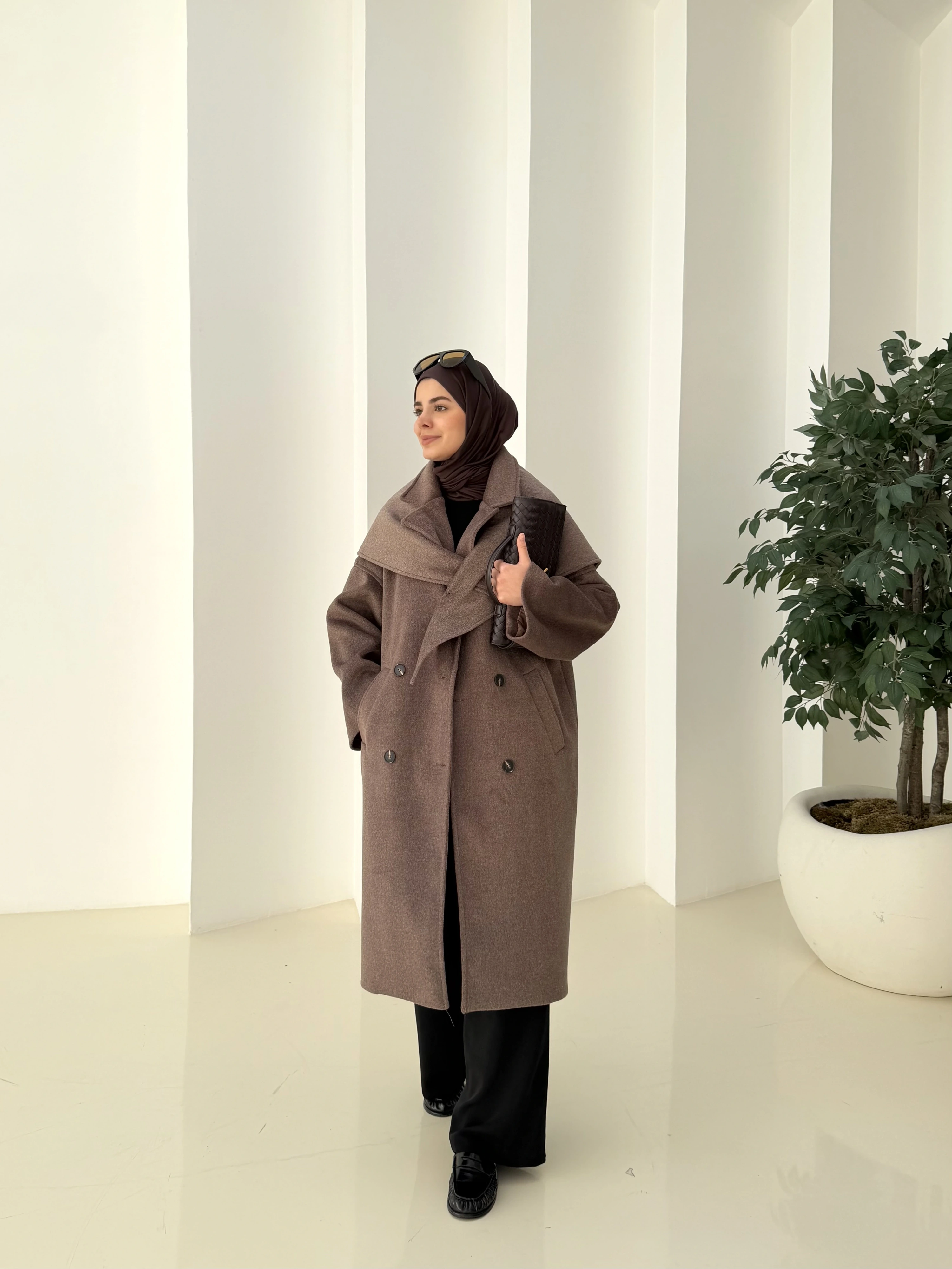 Seyyar atkı İTHAL kaban kahve