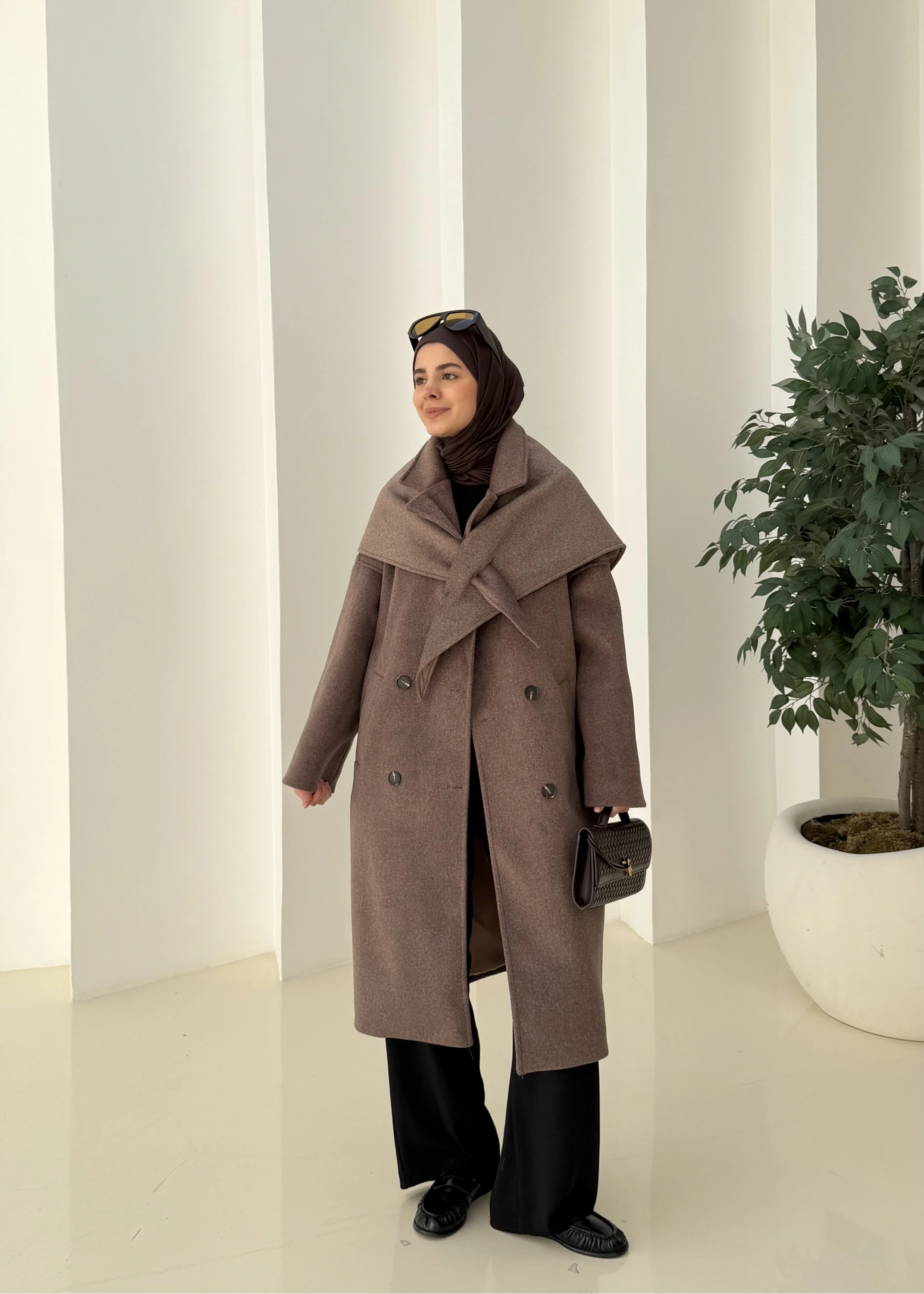 Seyyar atkı İTHAL kaban kahve