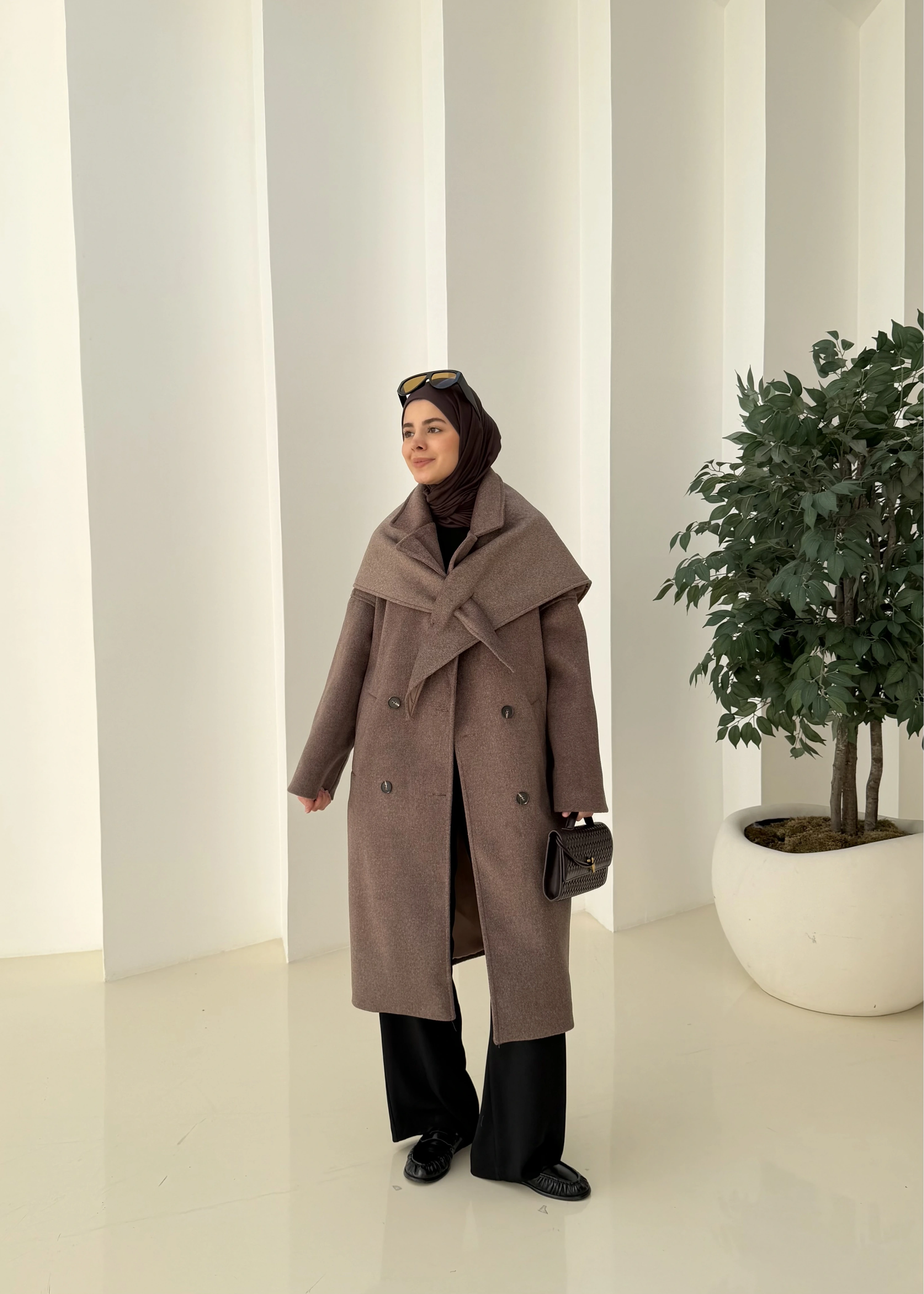 Seyyar atkı İTHAL kaban kahve