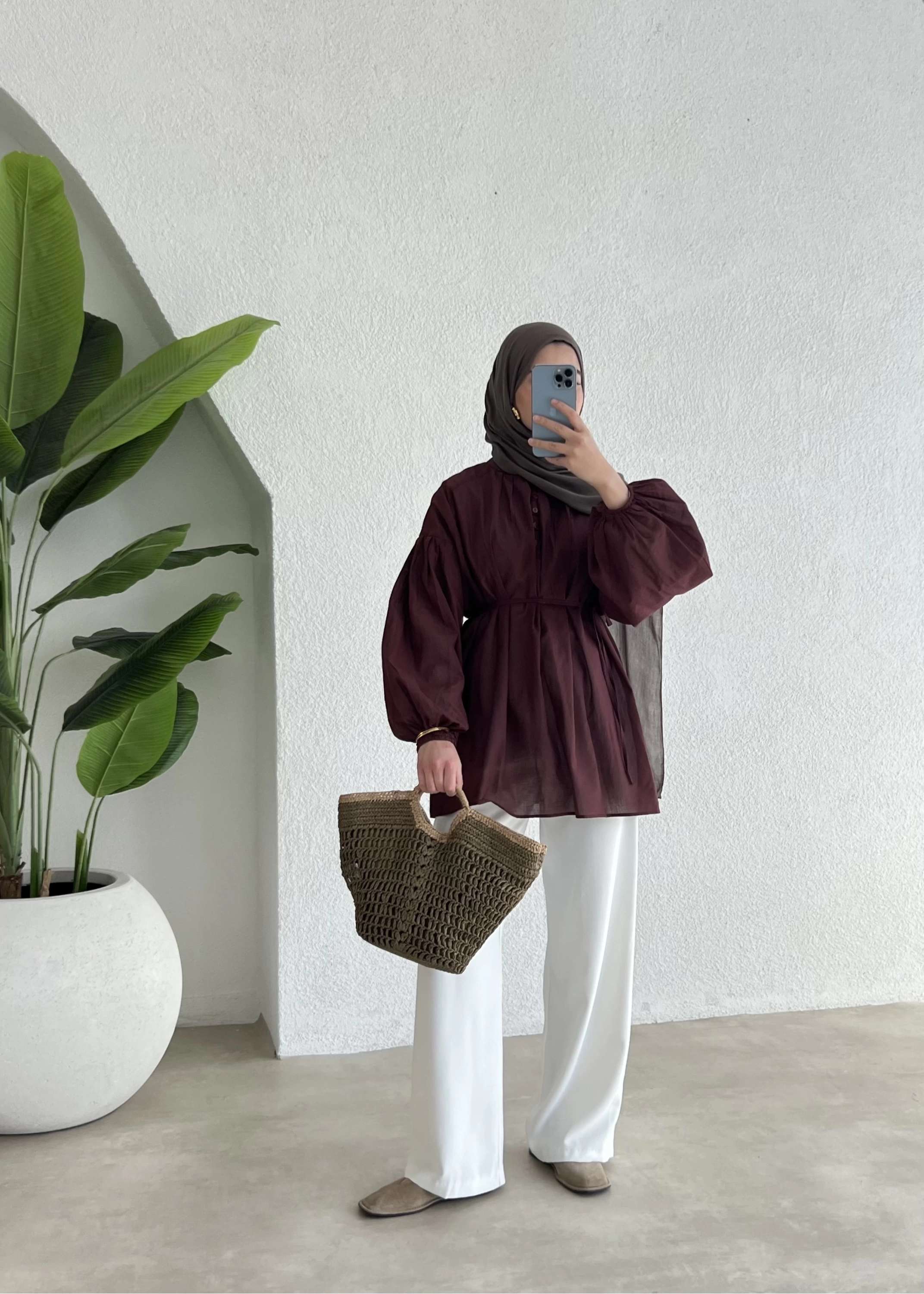 SHİNE VUAL GÖMLEK BORDO