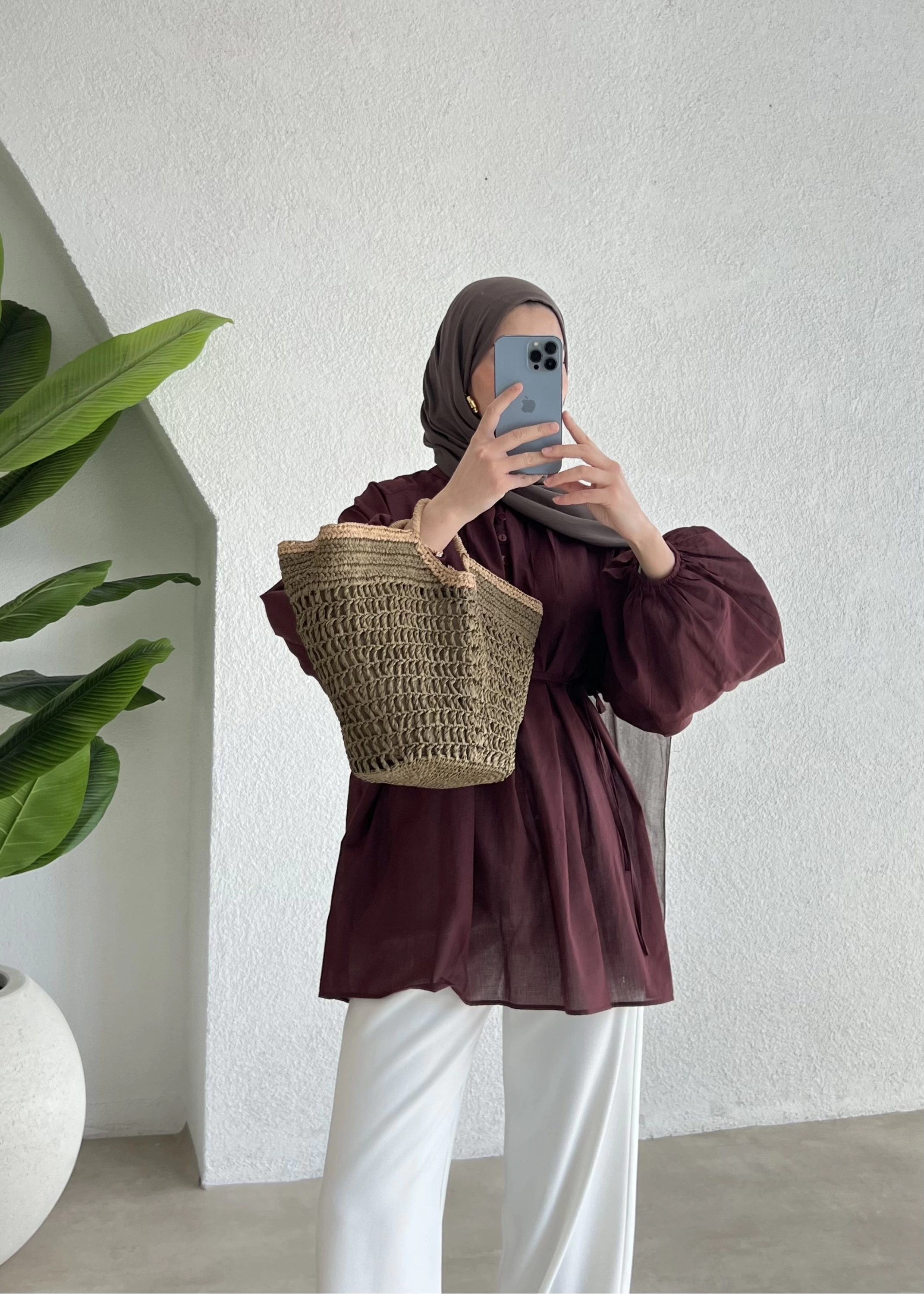 SHİNE VUAL GÖMLEK BORDO