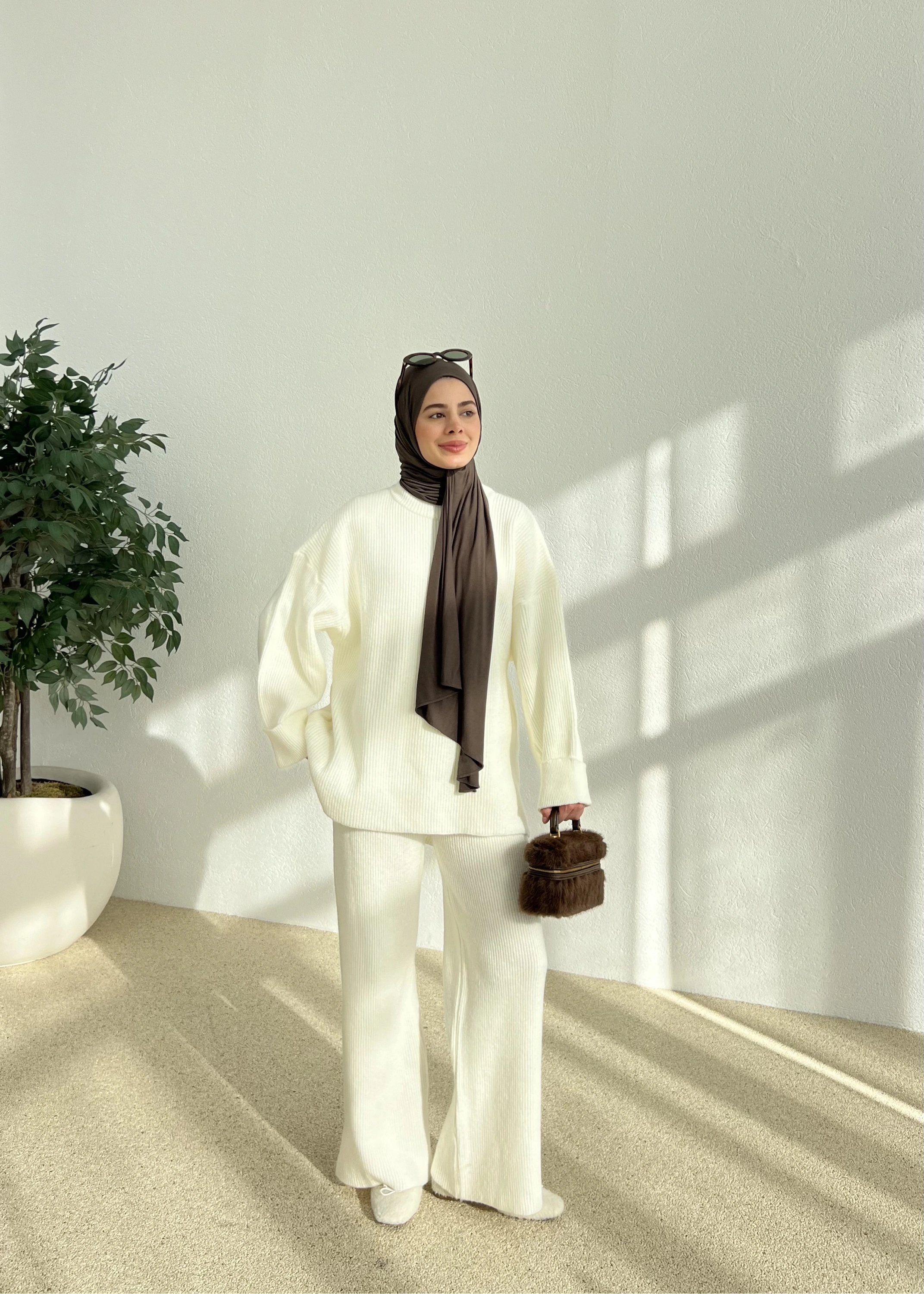 SIK DOKUMA PREMİUM TRİKO TAKIM beyaz