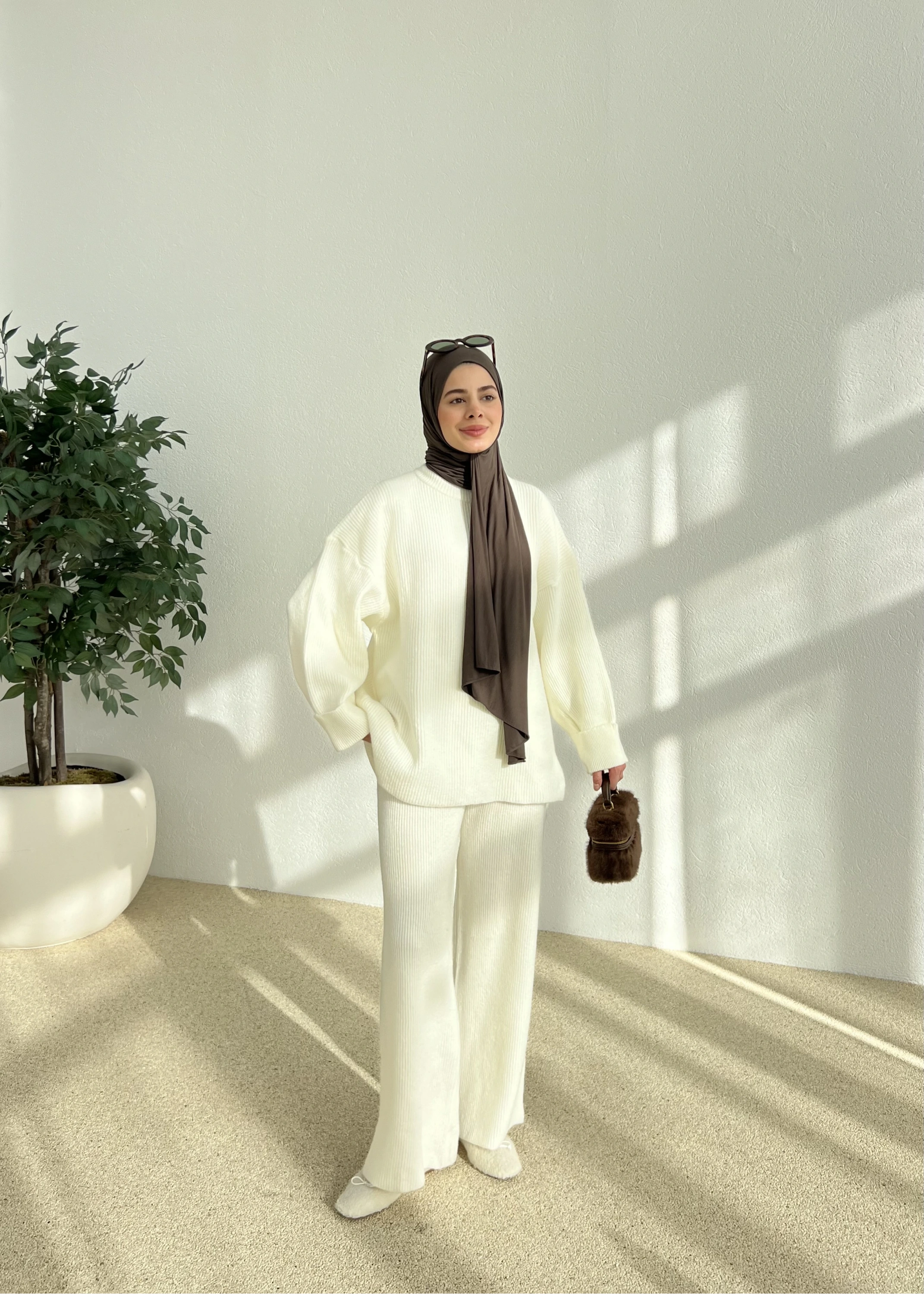 SIK DOKUMA PREMİUM TRİKO TAKIM beyaz