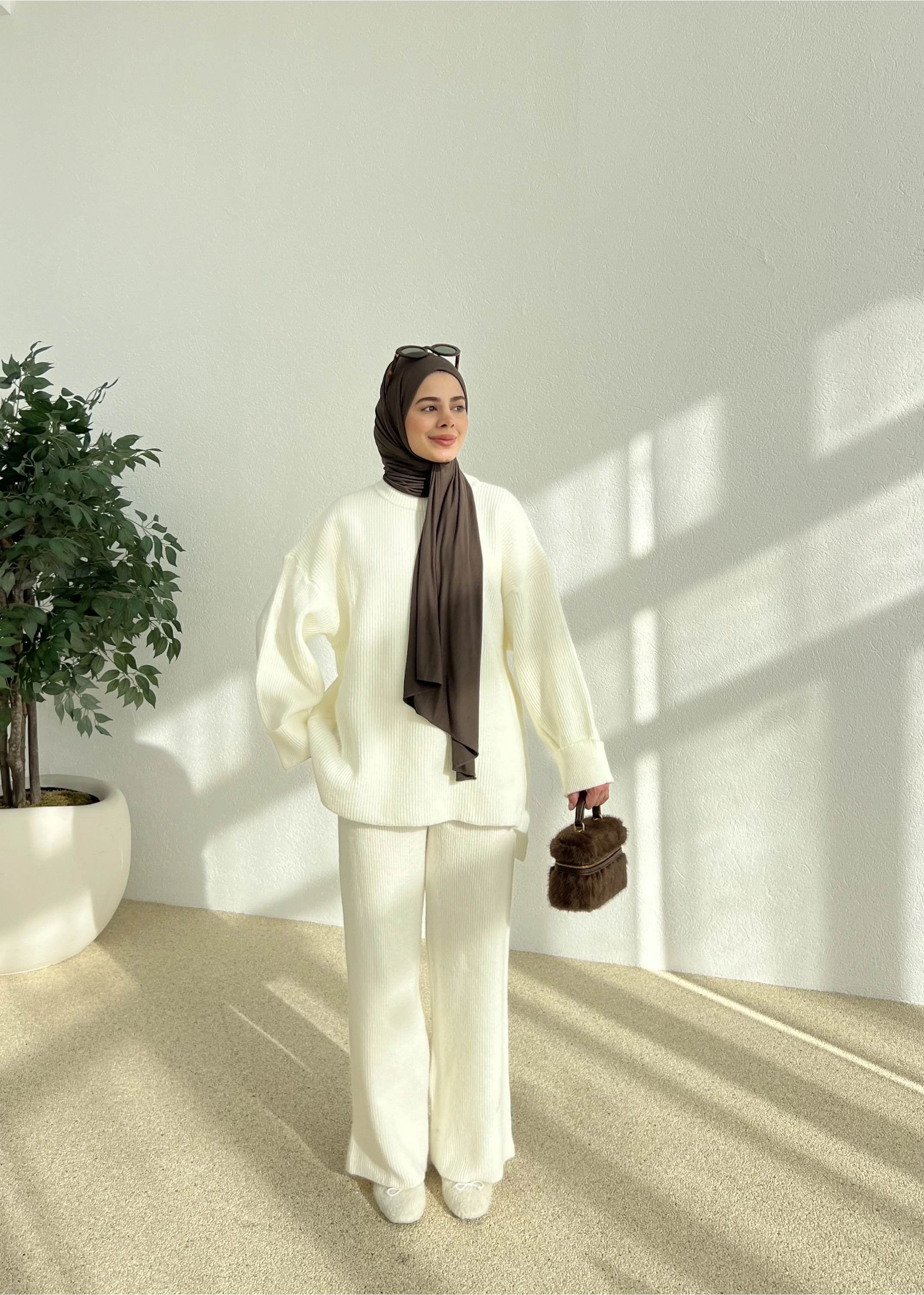 SIK DOKUMA PREMİUM TRİKO TAKIM beyaz