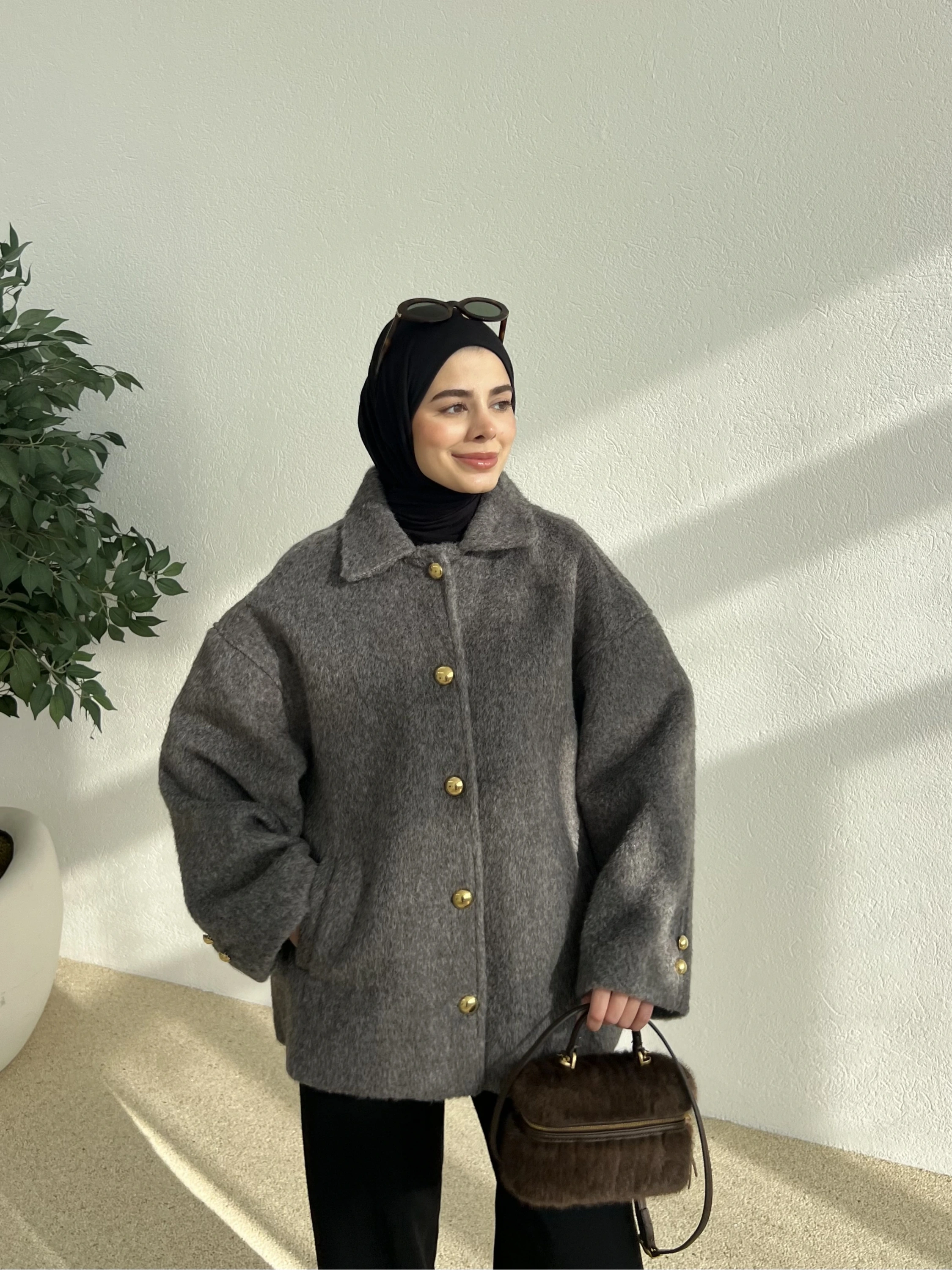 SİLVER DÜĞME KABAN Antrasit