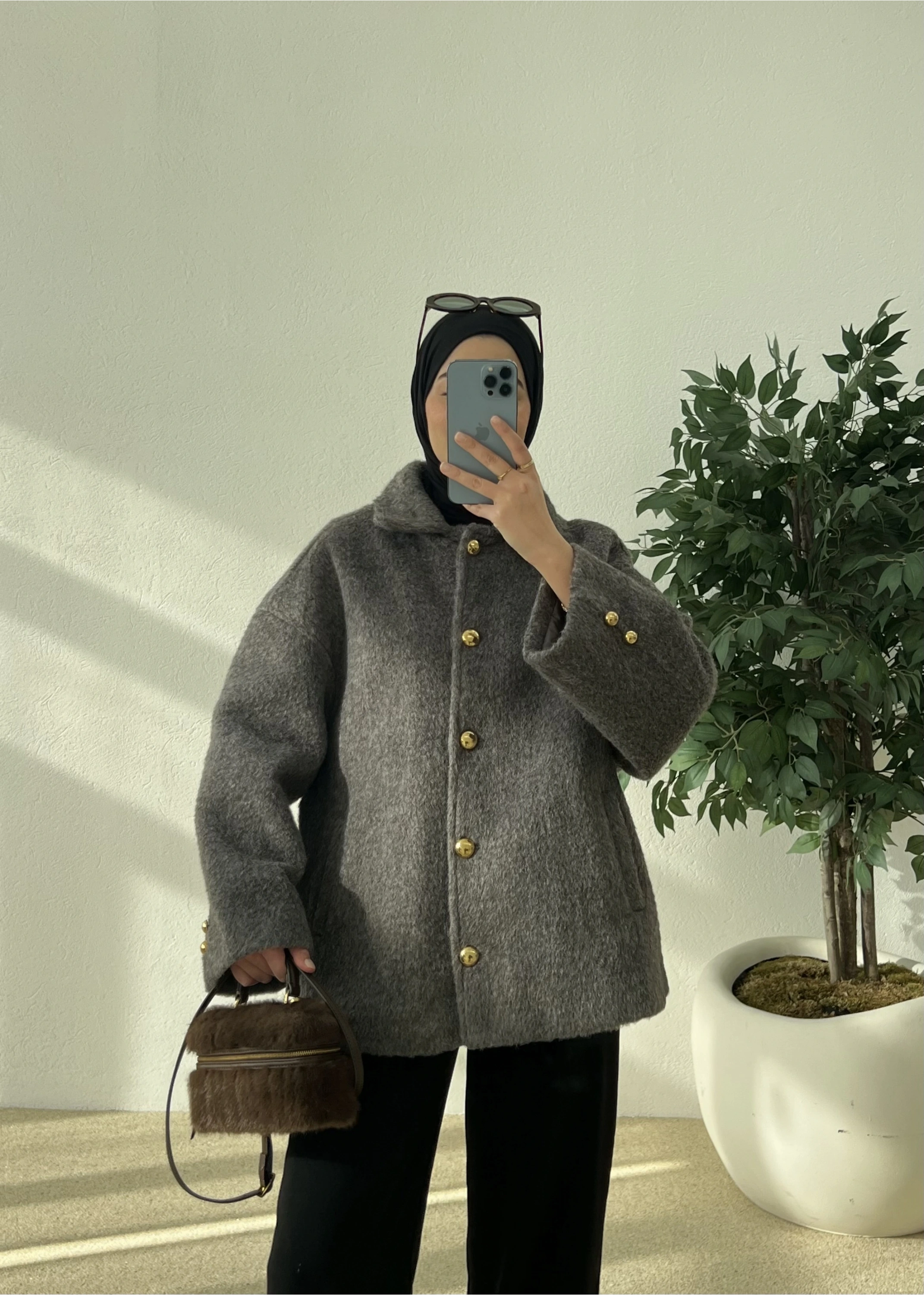 SİLVER DÜĞME KABAN Antrasit