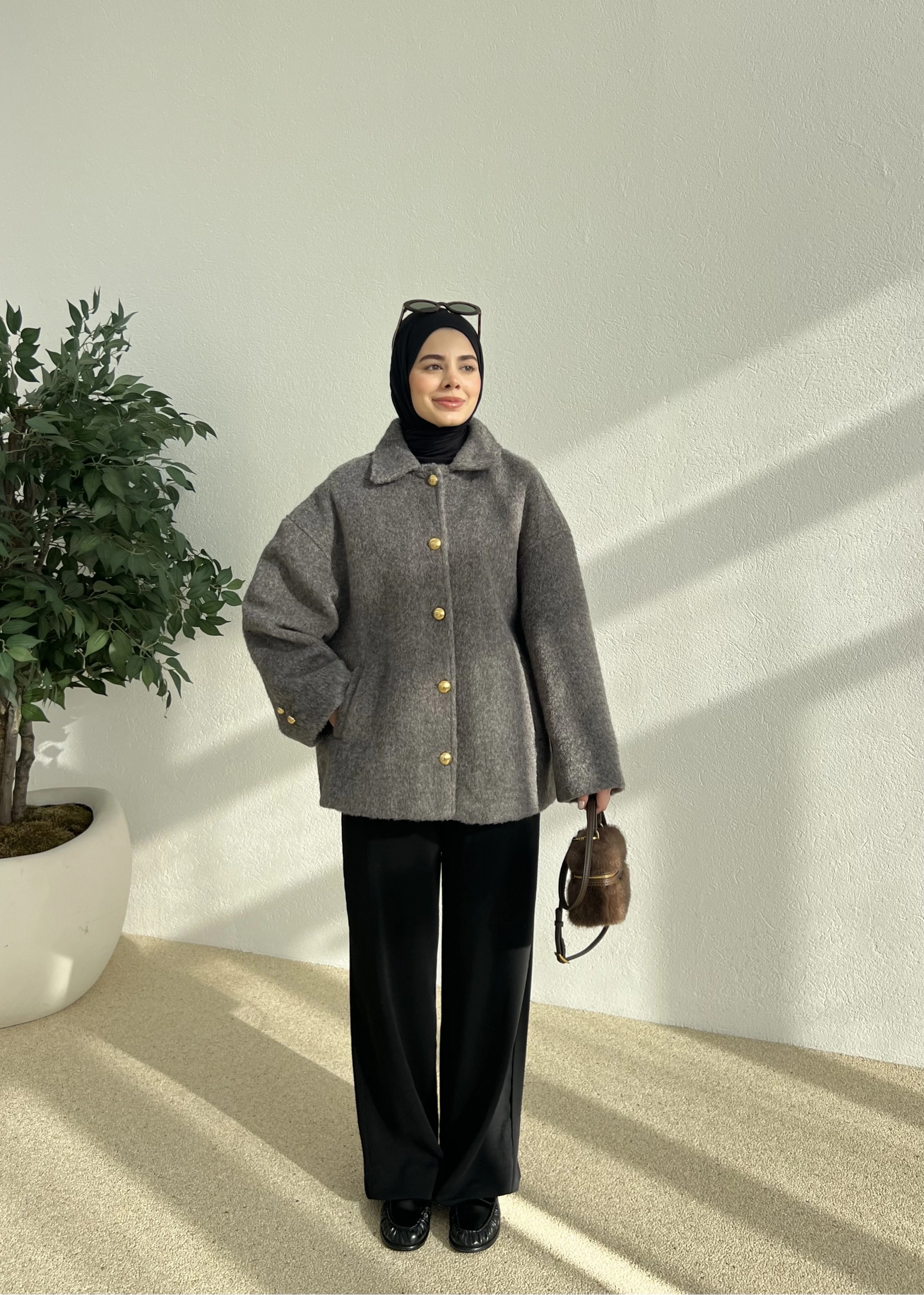 SİLVER DÜĞME KABAN Antrasit