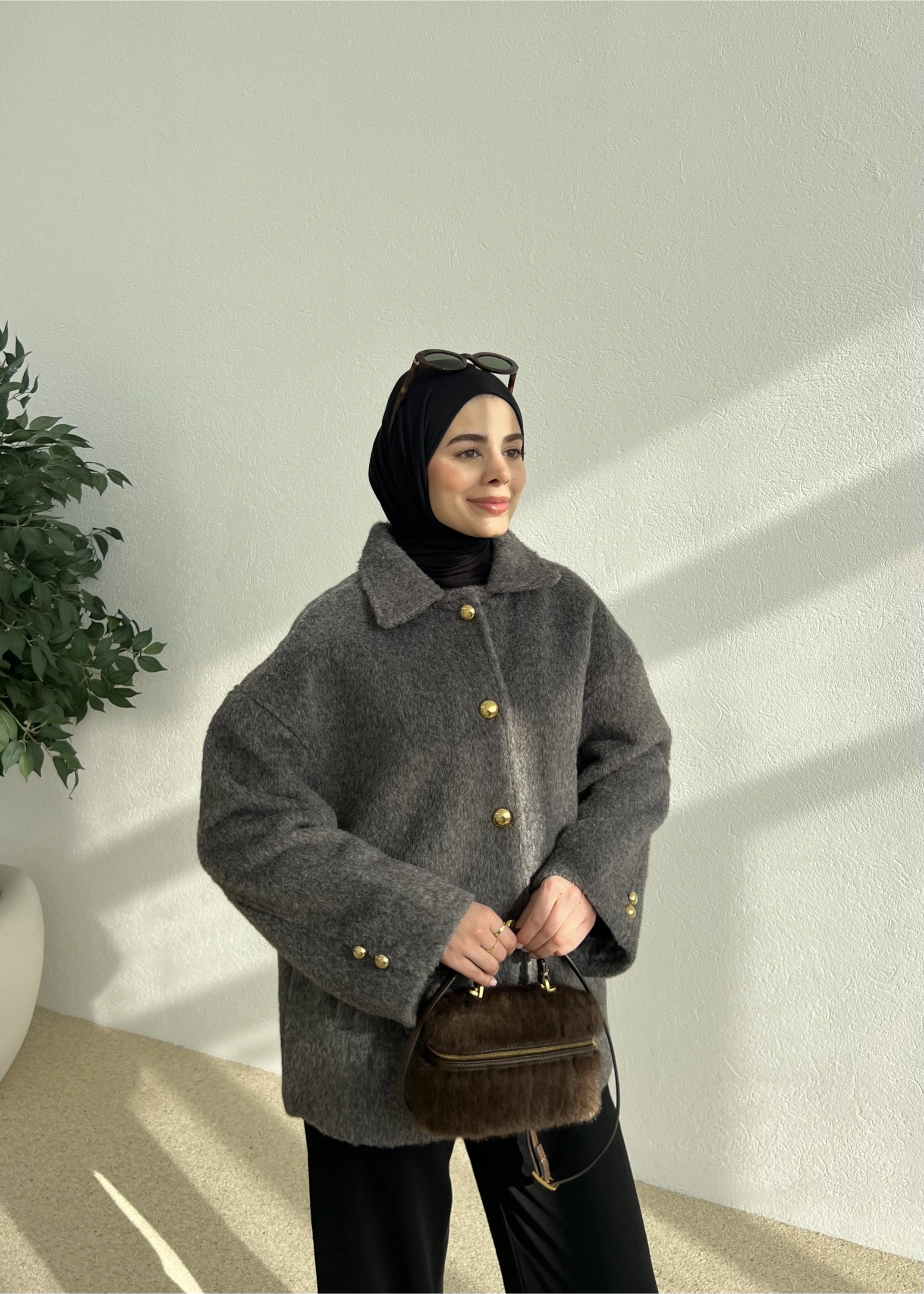 SİLVER DÜĞME KABAN Antrasit