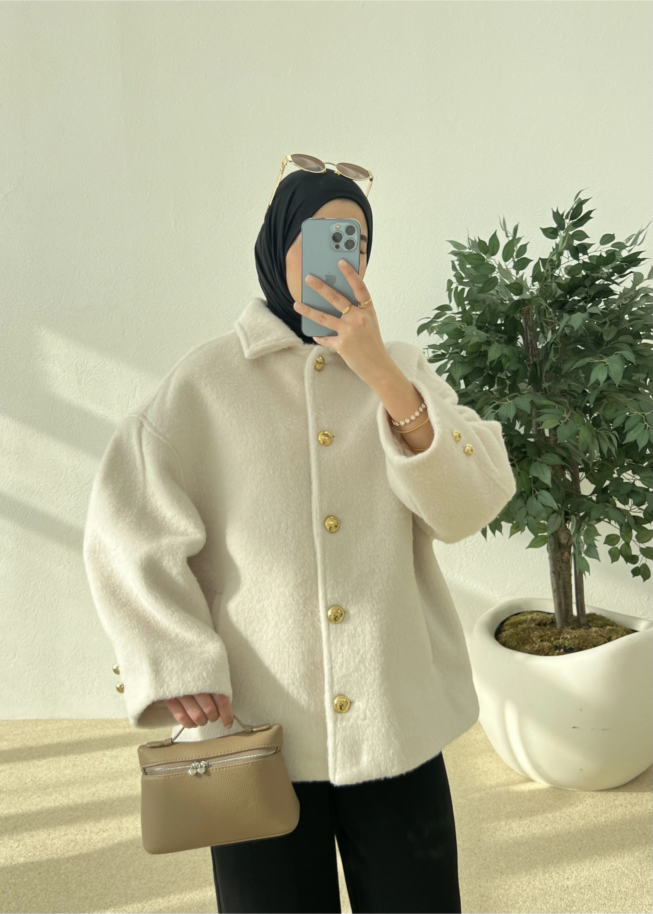 SİLVER DÜĞME KABAN BEJ