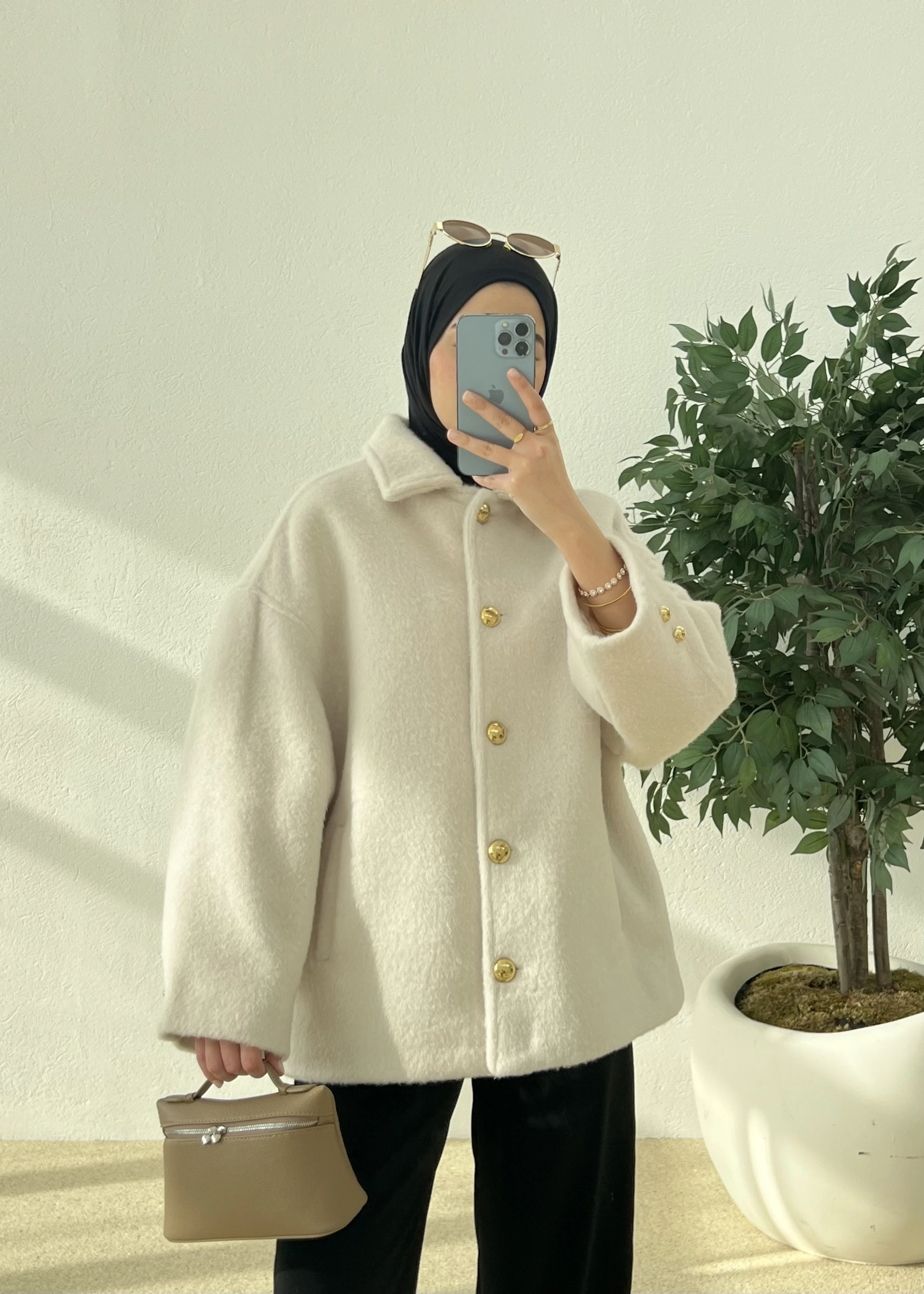 SİLVER DÜĞME KABAN BEJ