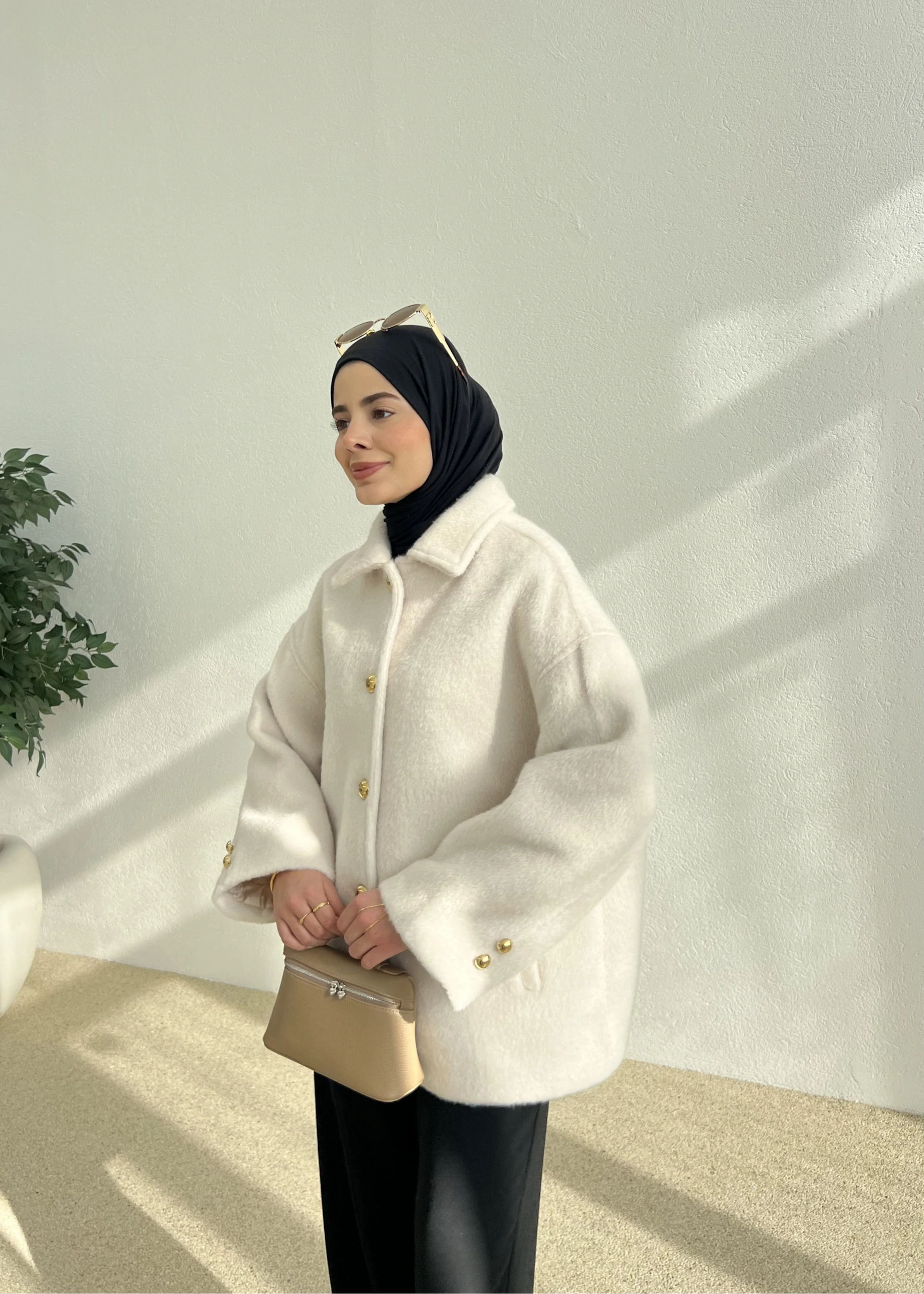 SİLVER DÜĞME KABAN BEJ