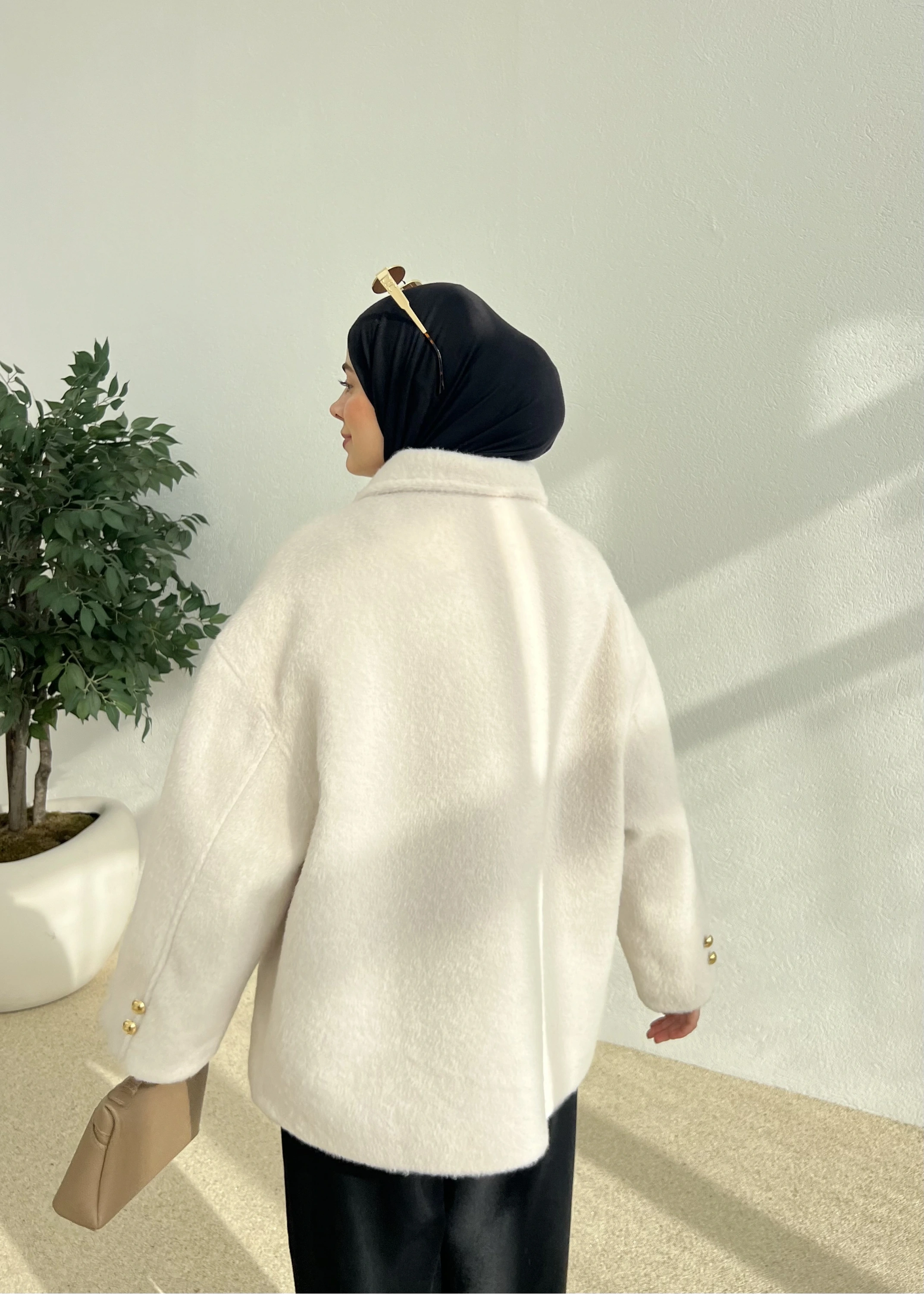 SİLVER DÜĞME KABAN BEJ