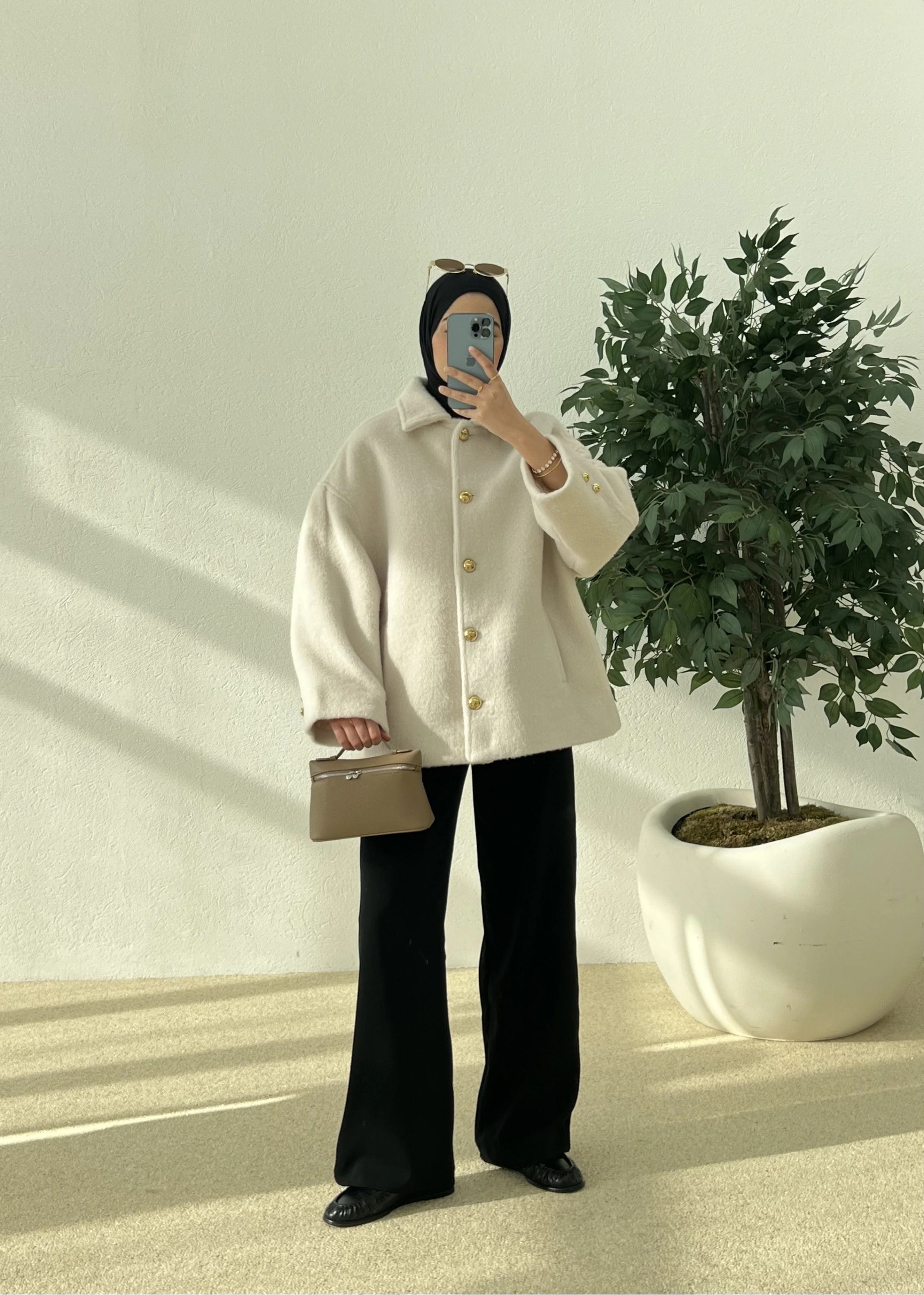 SİLVER DÜĞME KABAN BEJ