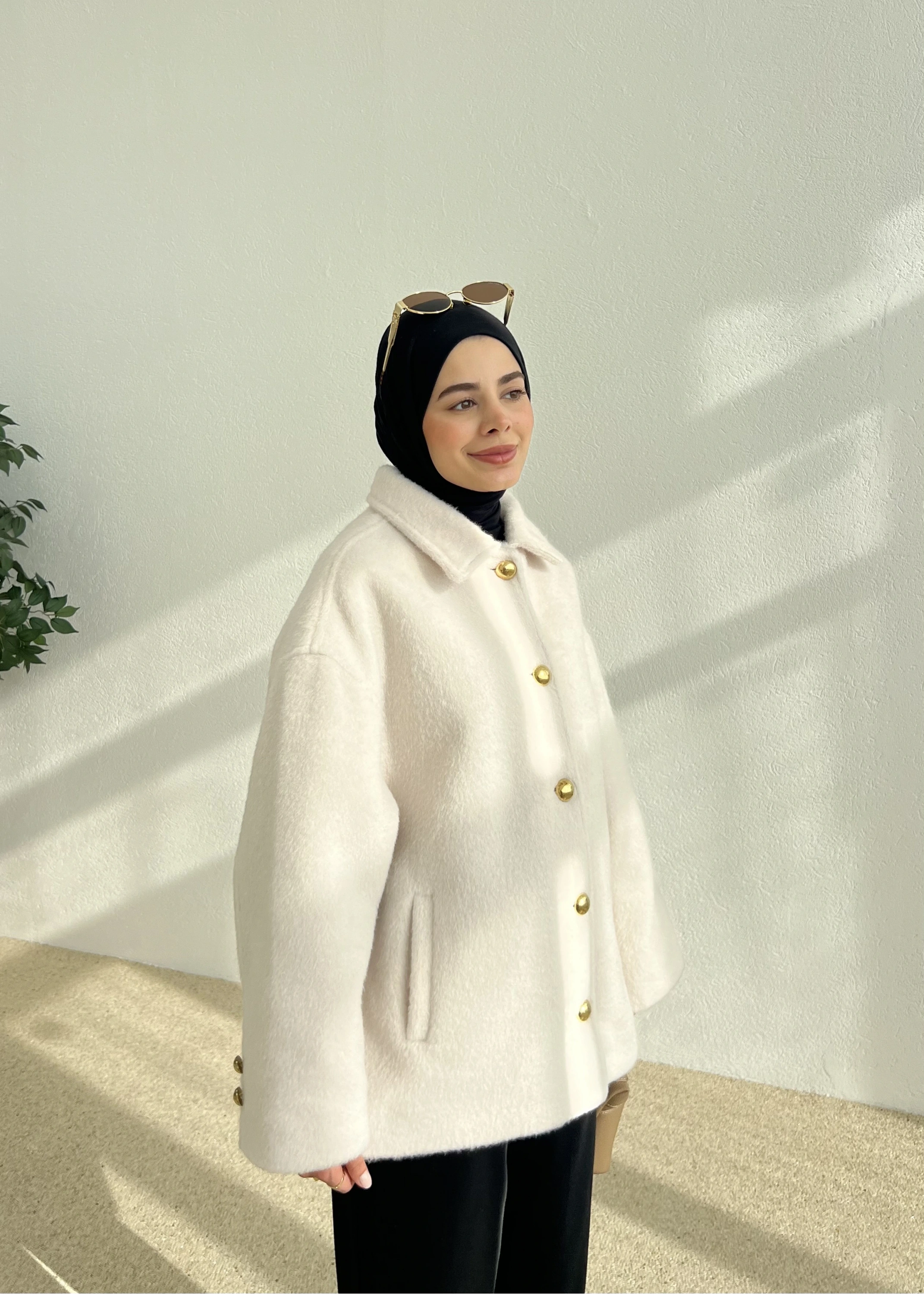 SİLVER DÜĞME KABAN BEJ