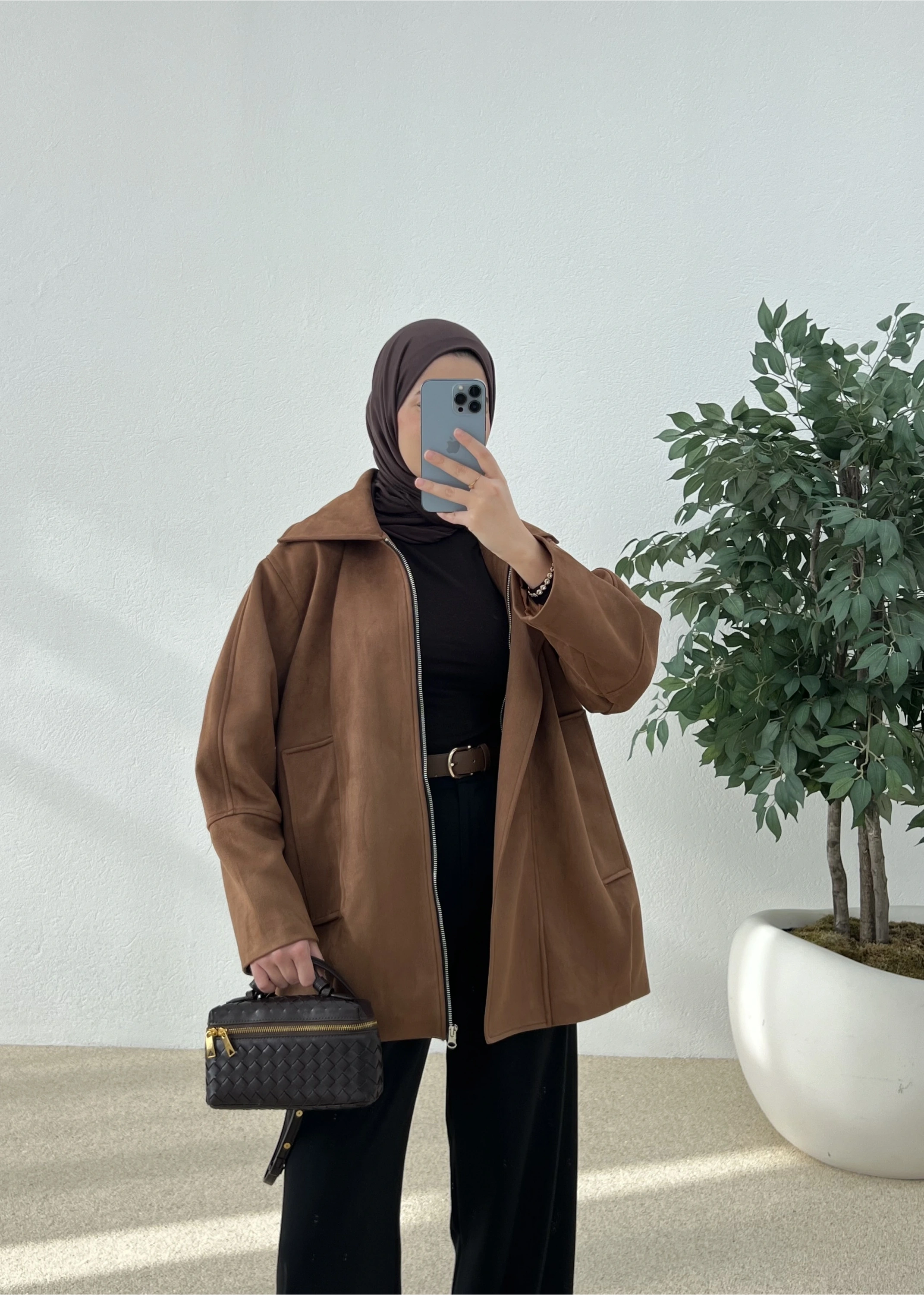 SÜET BOMBER CEKET kahve