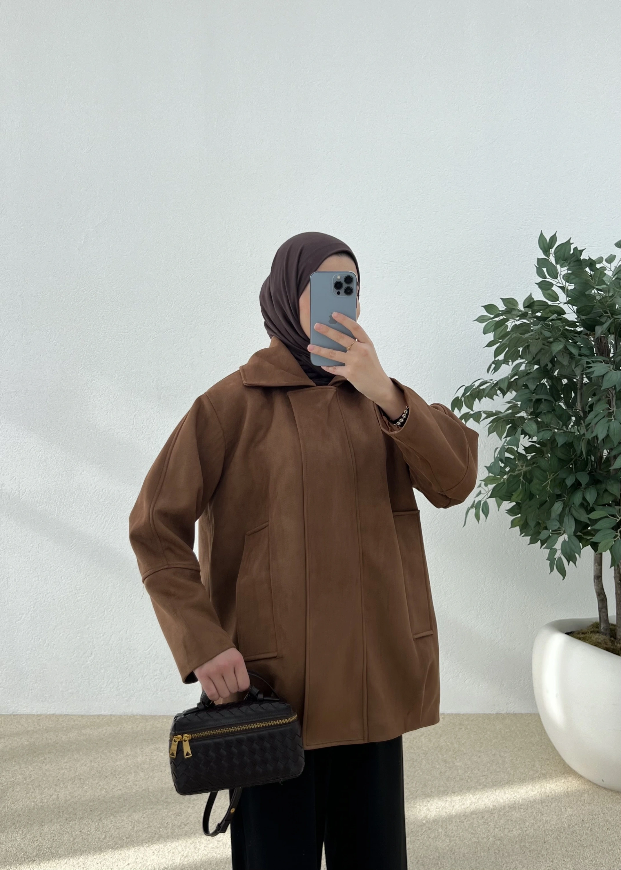 SÜET BOMBER CEKET kahve