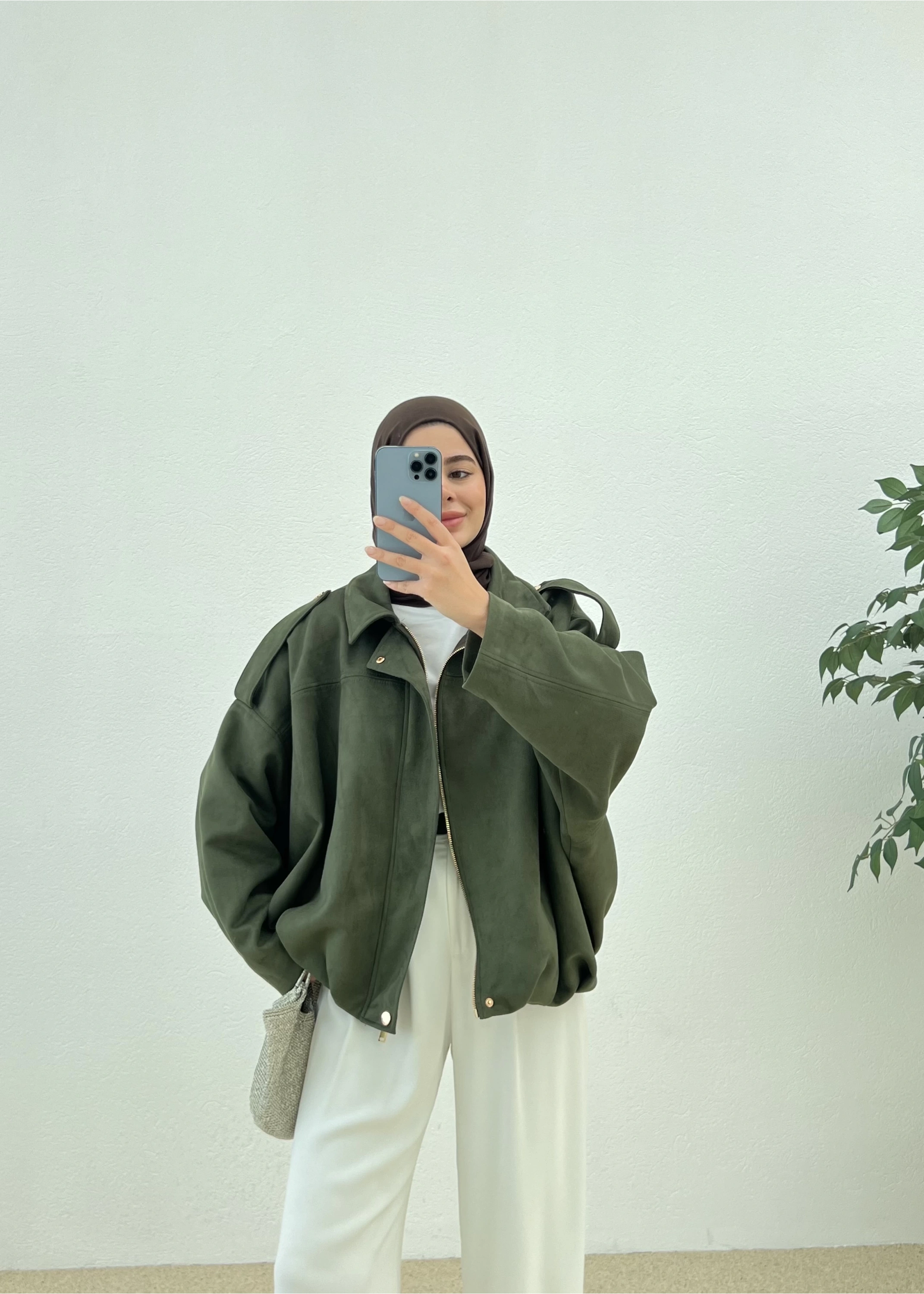 00 SÜET BOMBER CEKET yeşil