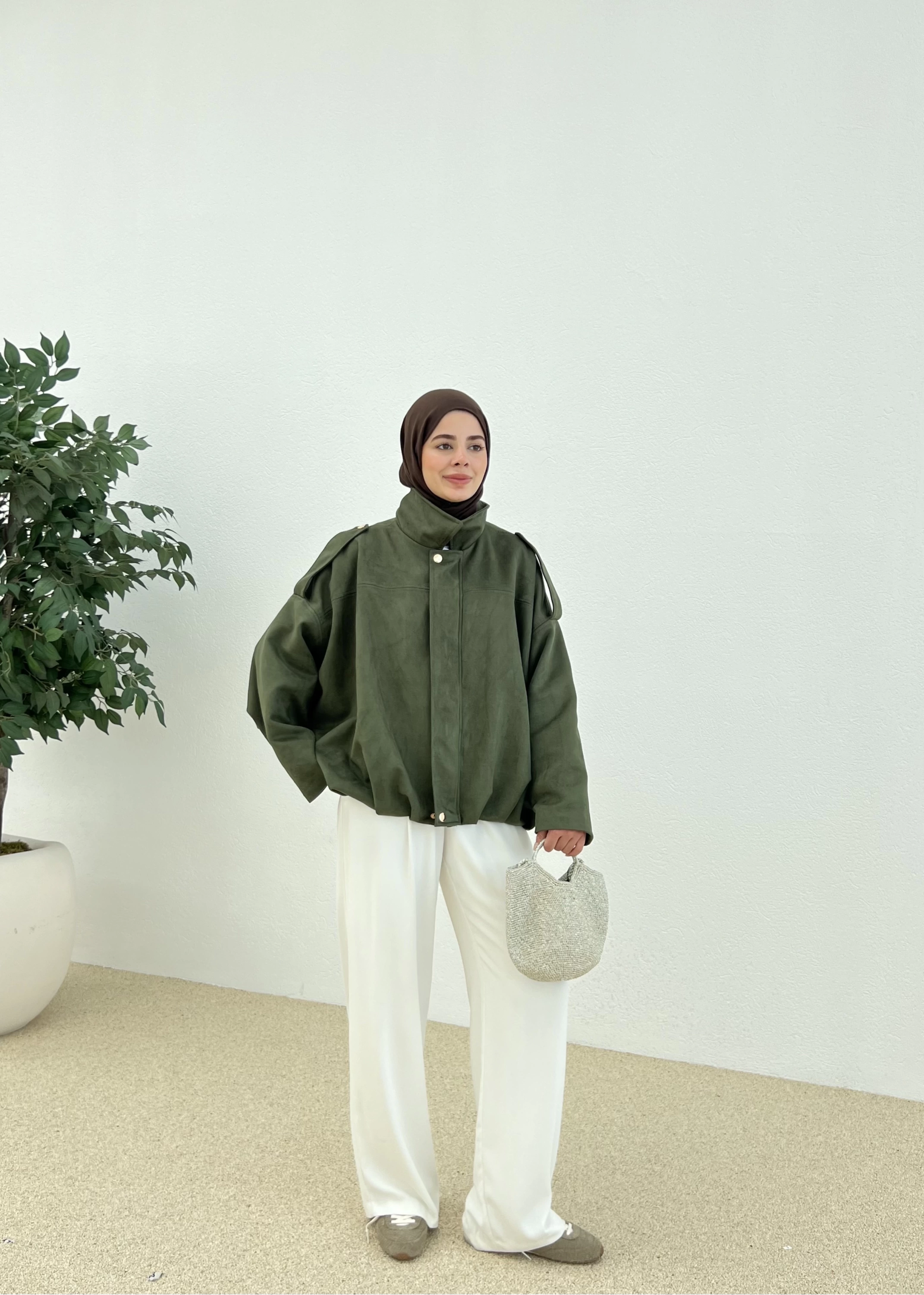 00 SÜET BOMBER CEKET yeşil