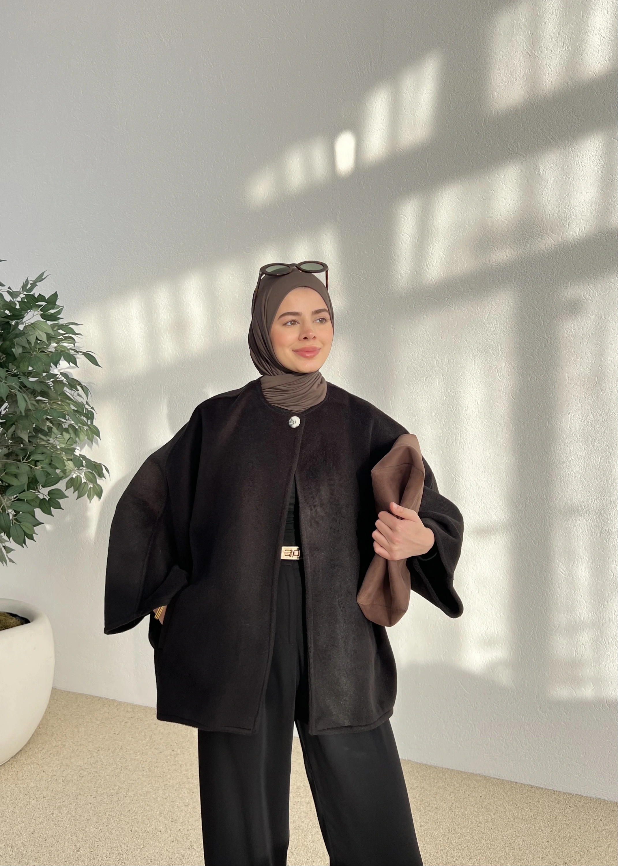 TEK DÜĞME iTHAL PREMİUM ASTARSIZ KABAN siyah