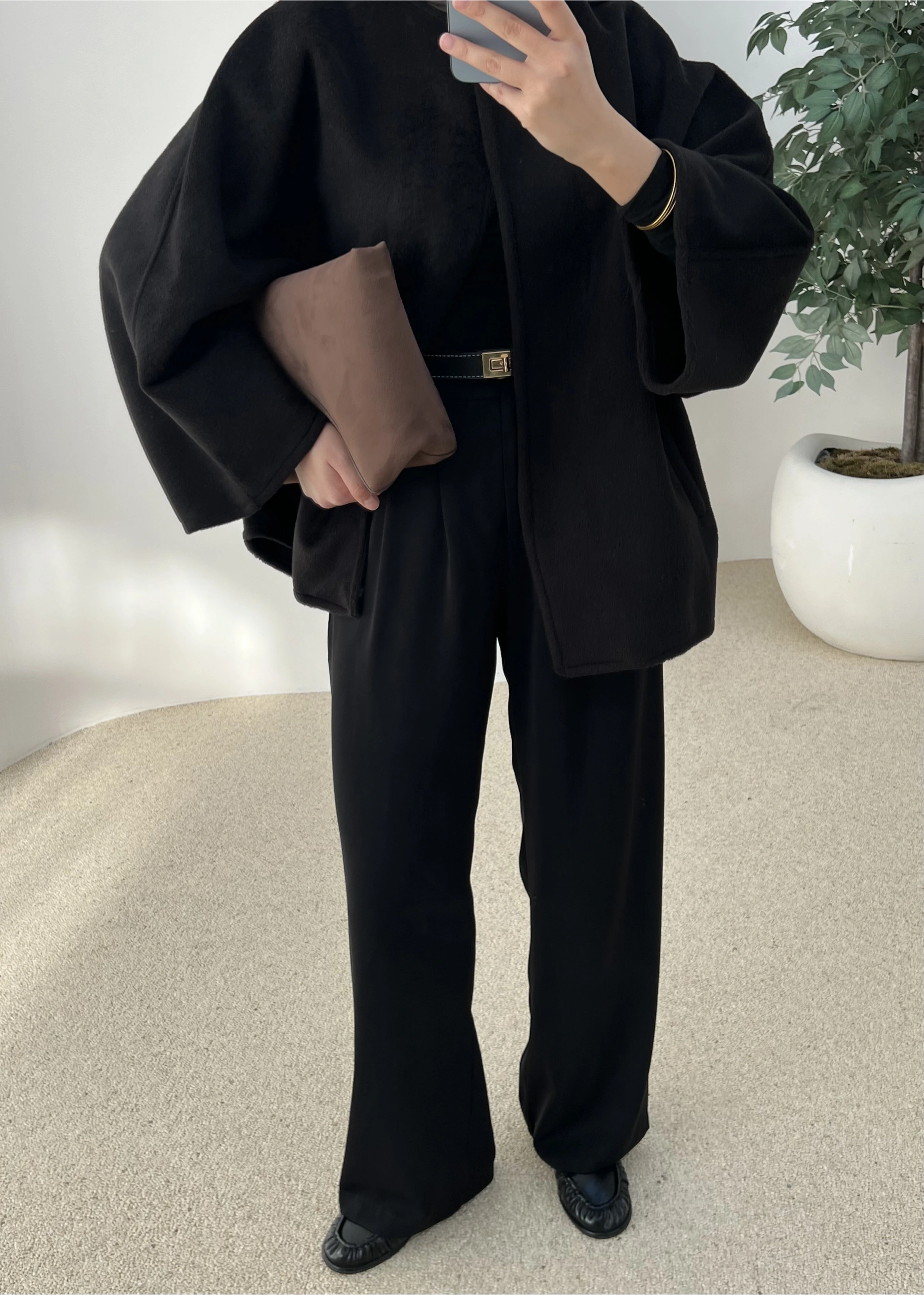 TEK DÜĞME iTHAL PREMİUM ASTARSIZ KABAN siyah