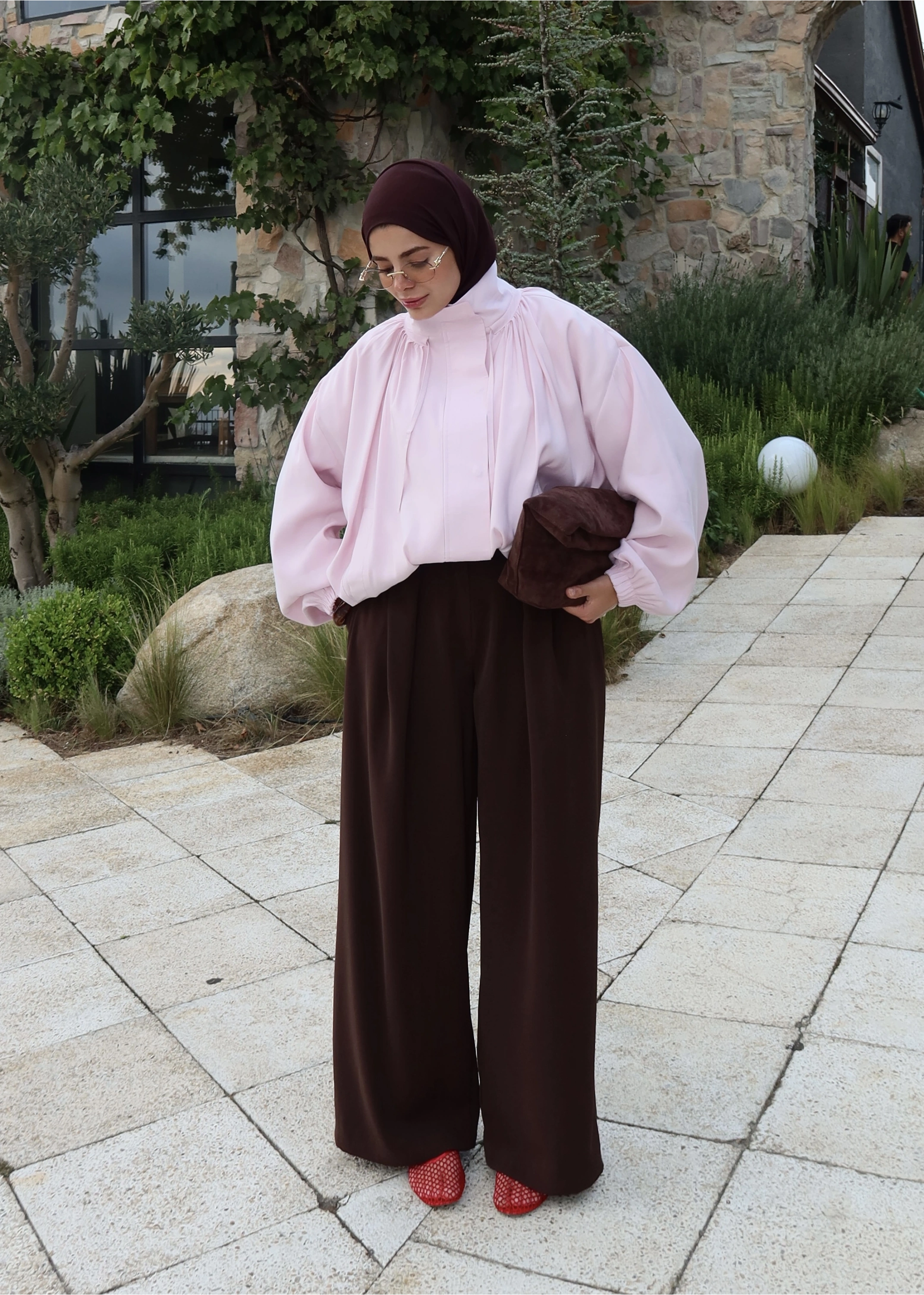 TENSEL BOMBER CEKET TOZ PEMBE