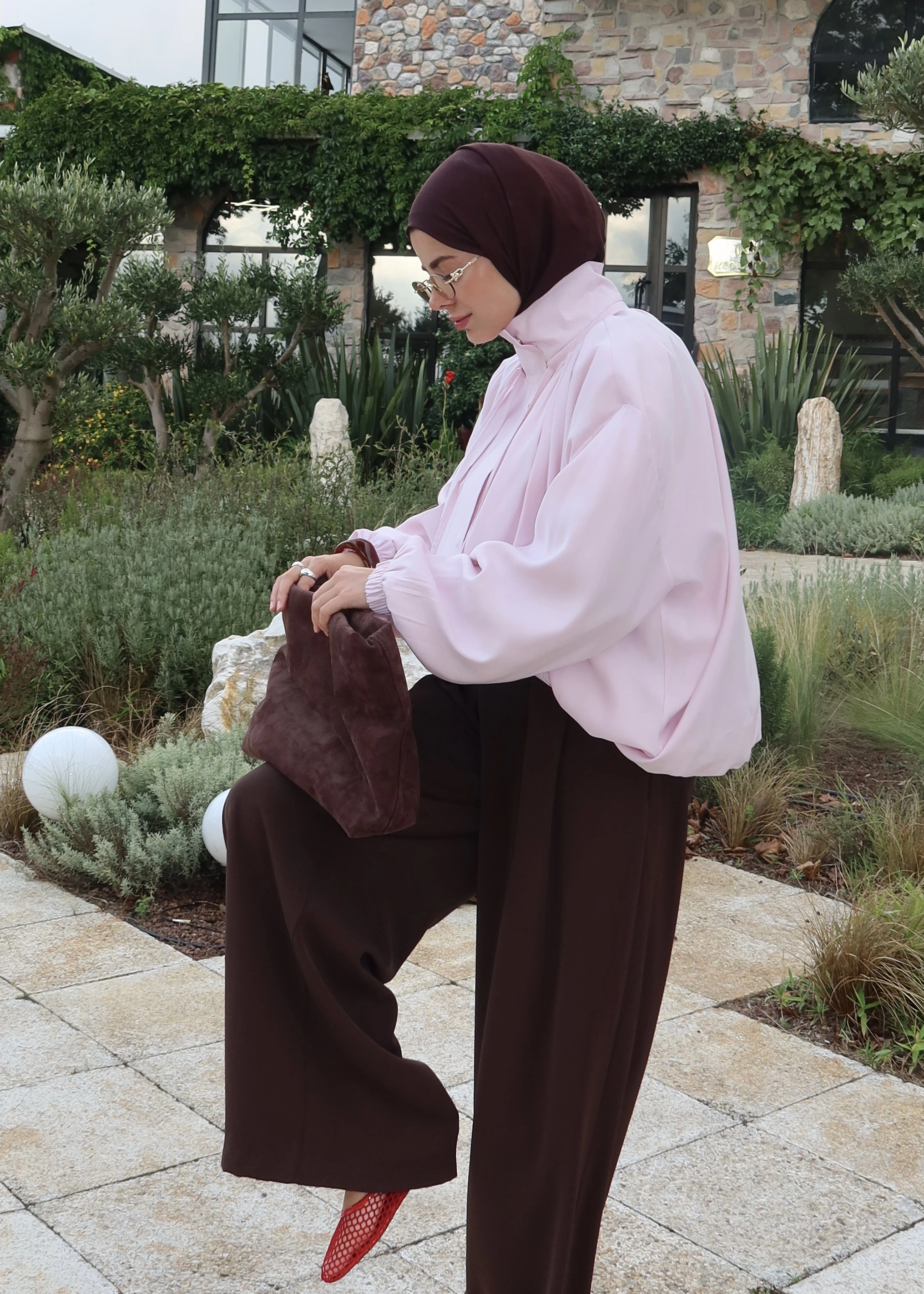TENSEL BOMBER CEKET TOZ PEMBE