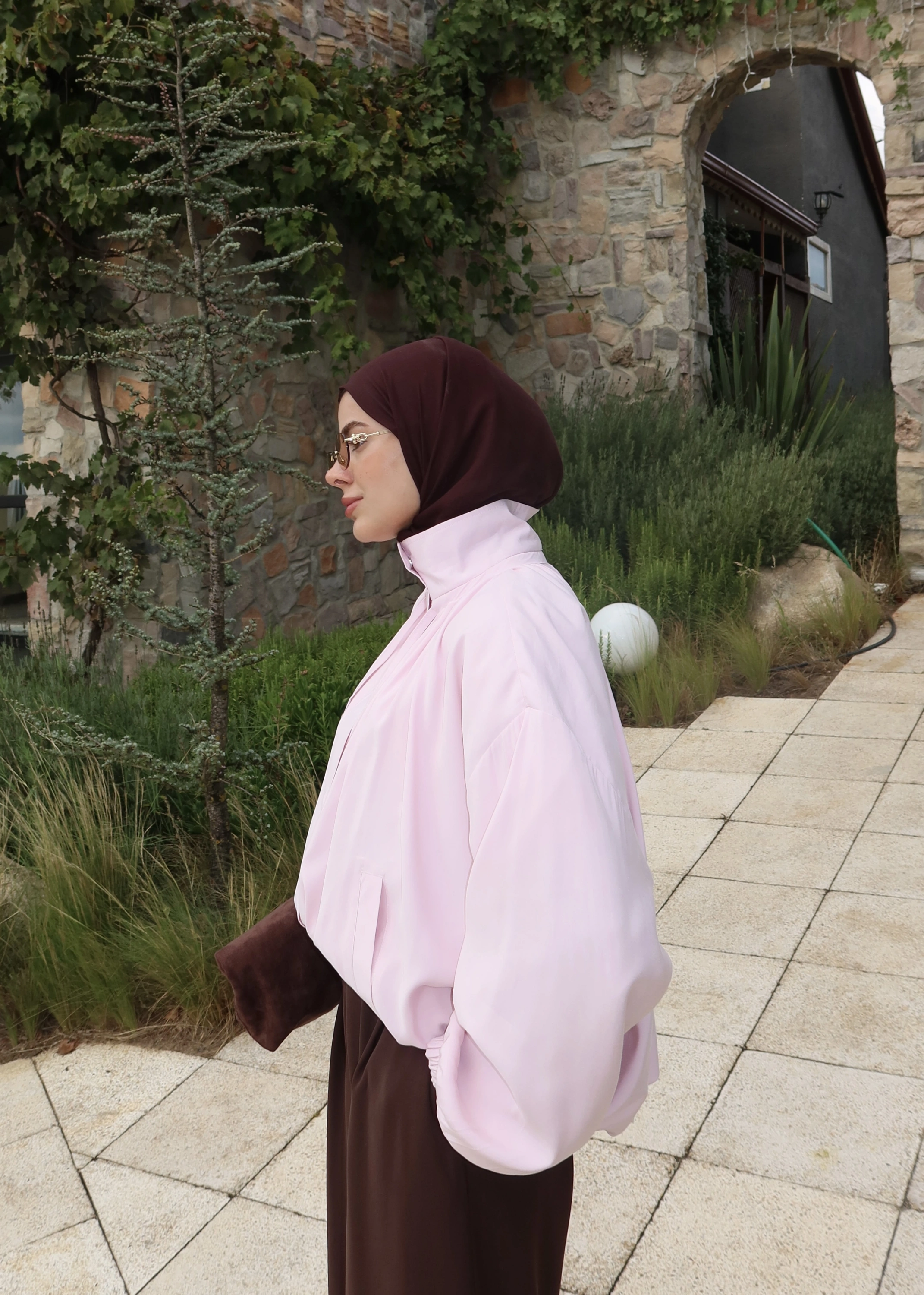 TENSEL BOMBER CEKET TOZ PEMBE