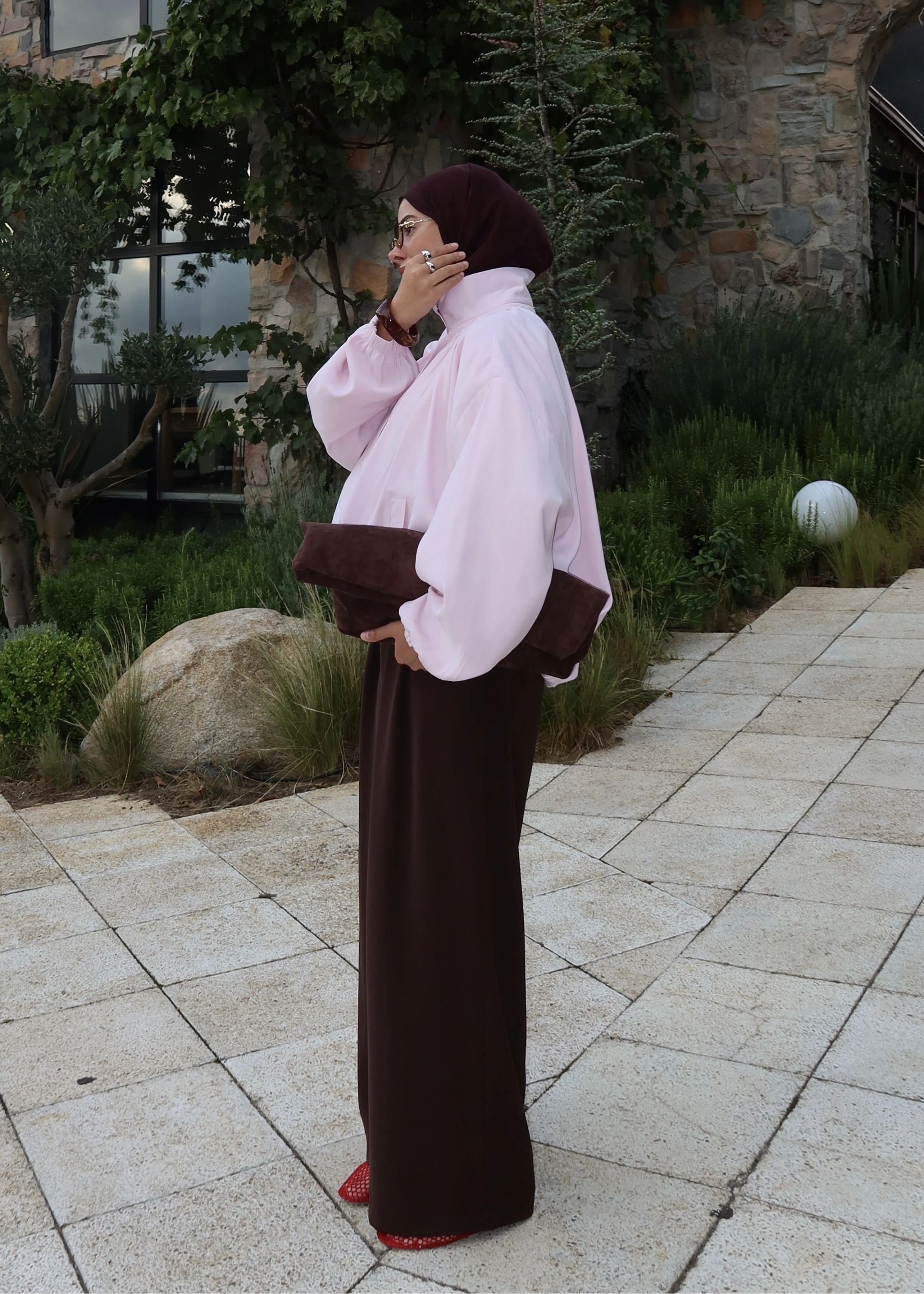 TENSEL BOMBER CEKET TOZ PEMBE