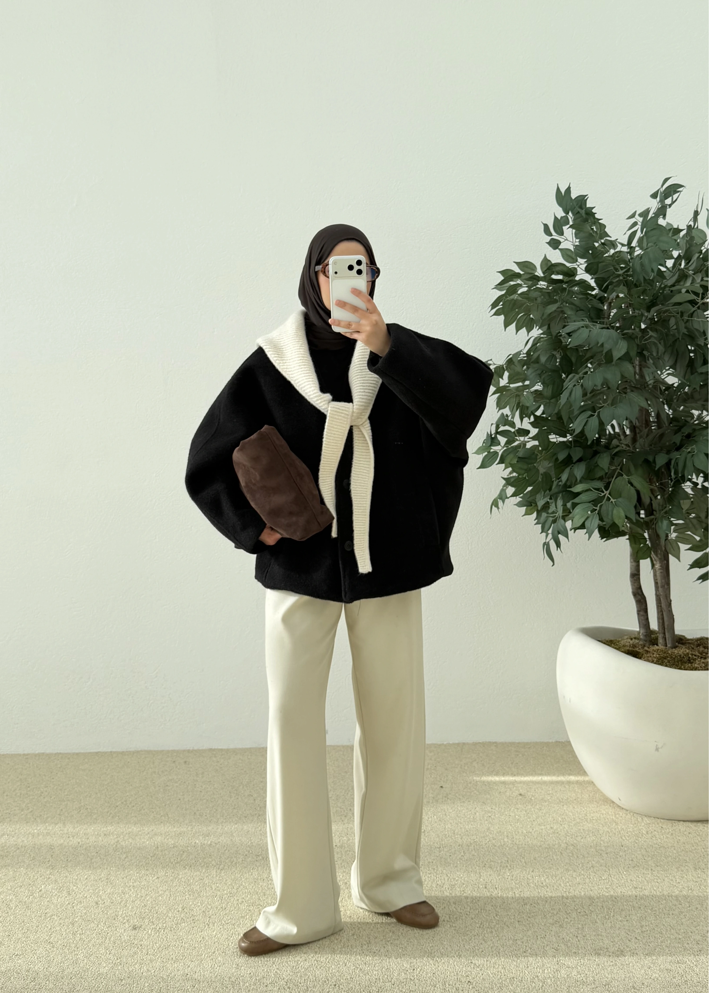 V YAKA PREMİUM KABAN siyah