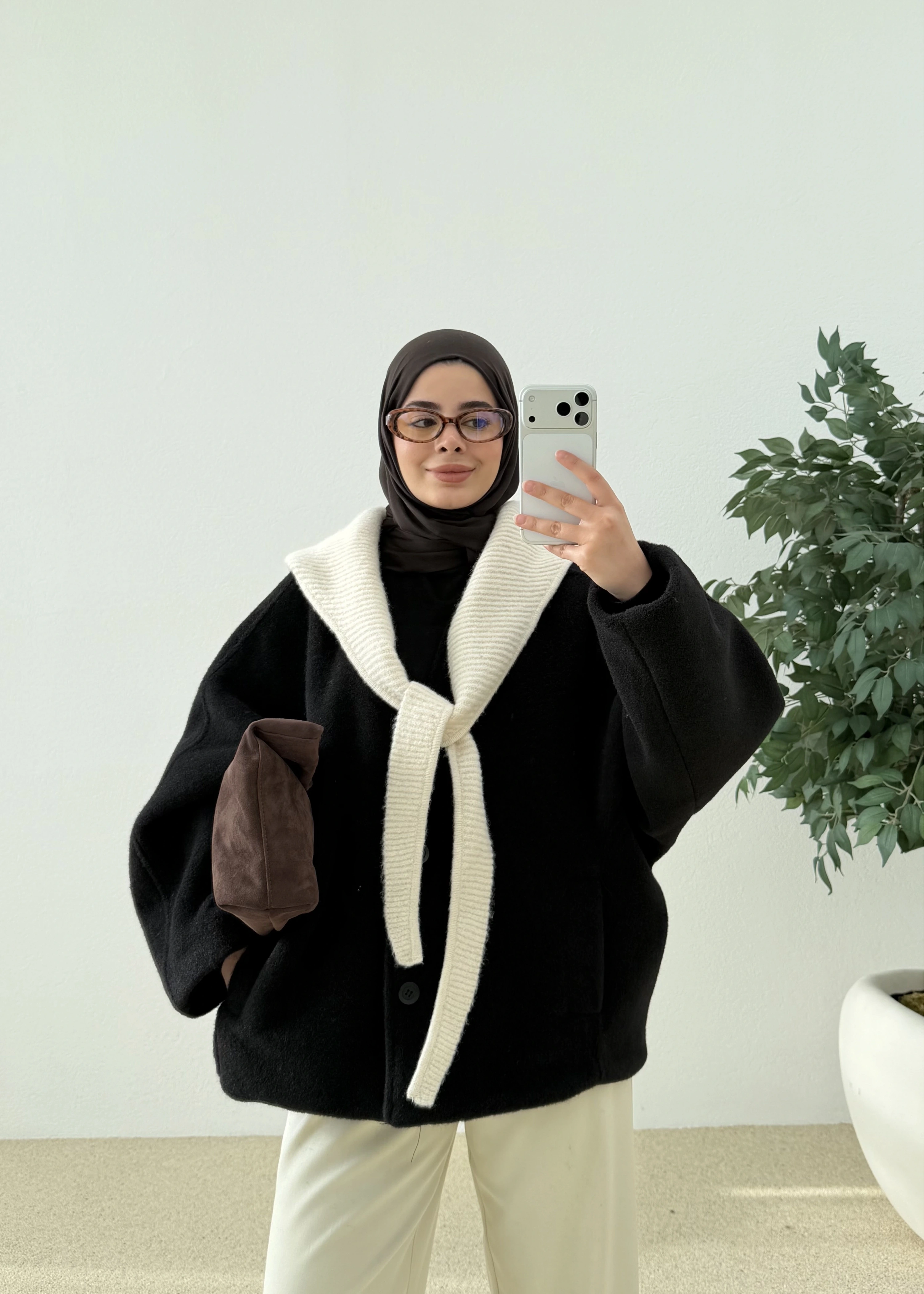 V YAKA PREMİUM KABAN siyah