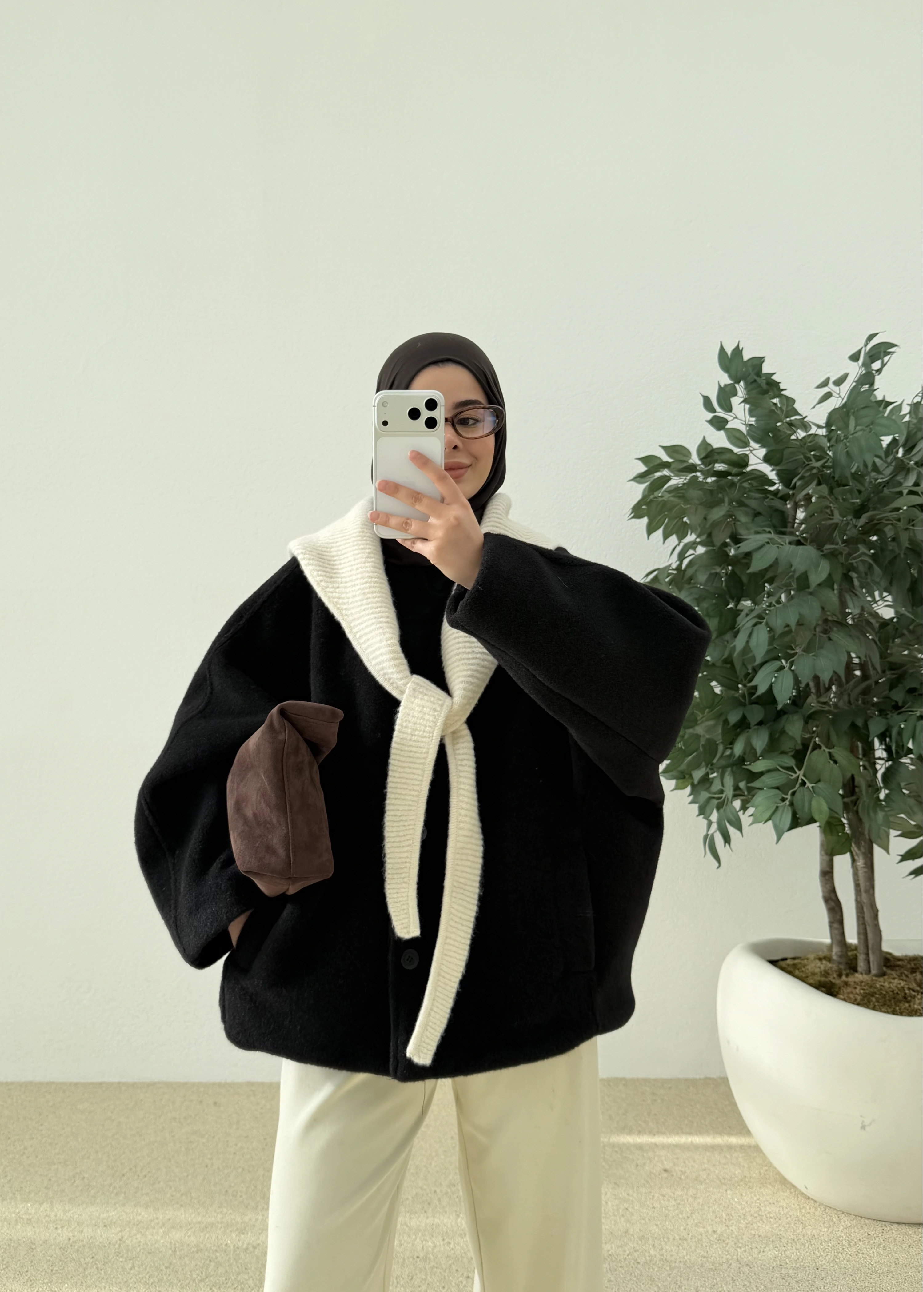 V YAKA PREMİUM KABAN siyah