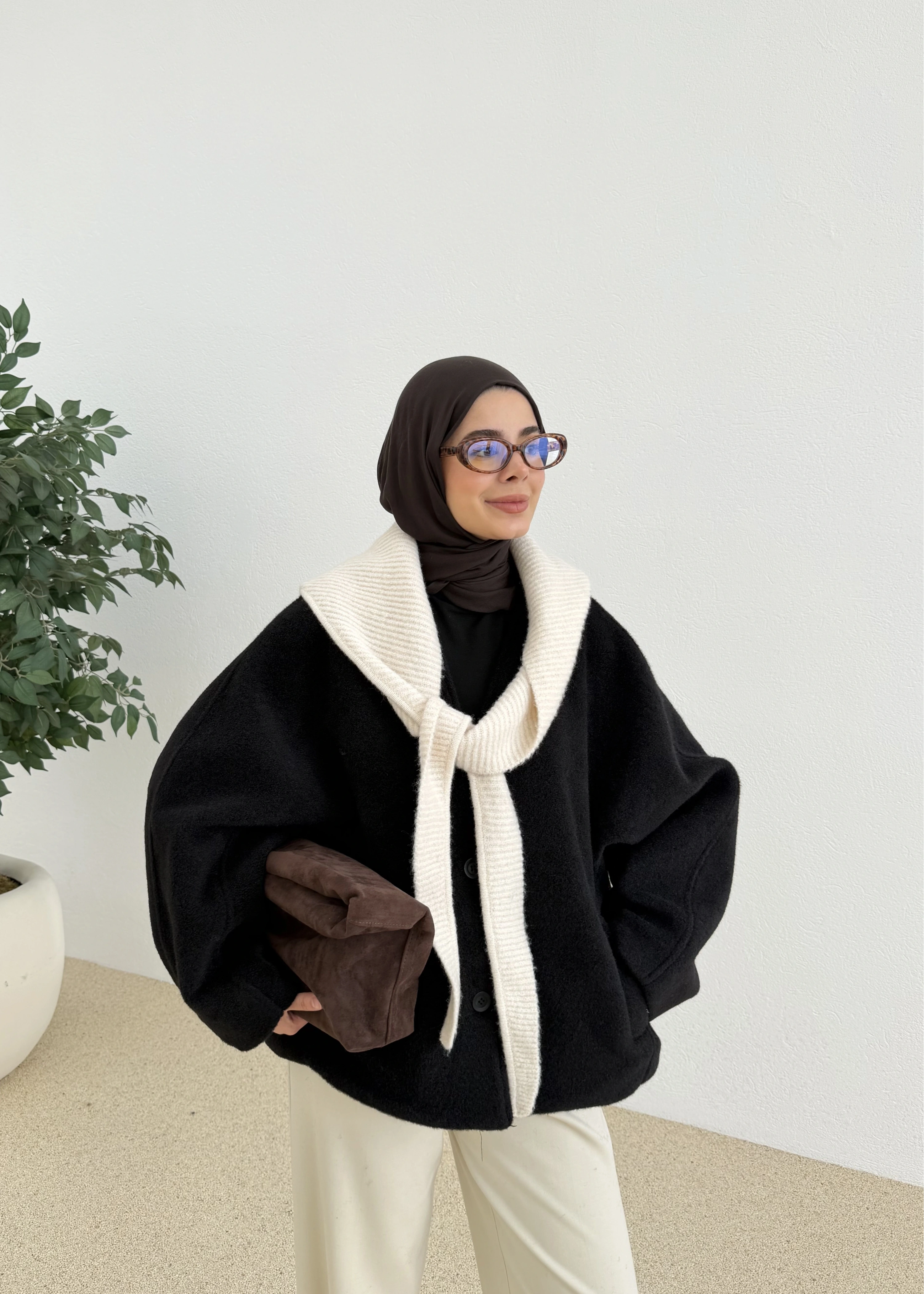 V YAKA PREMİUM KABAN siyah