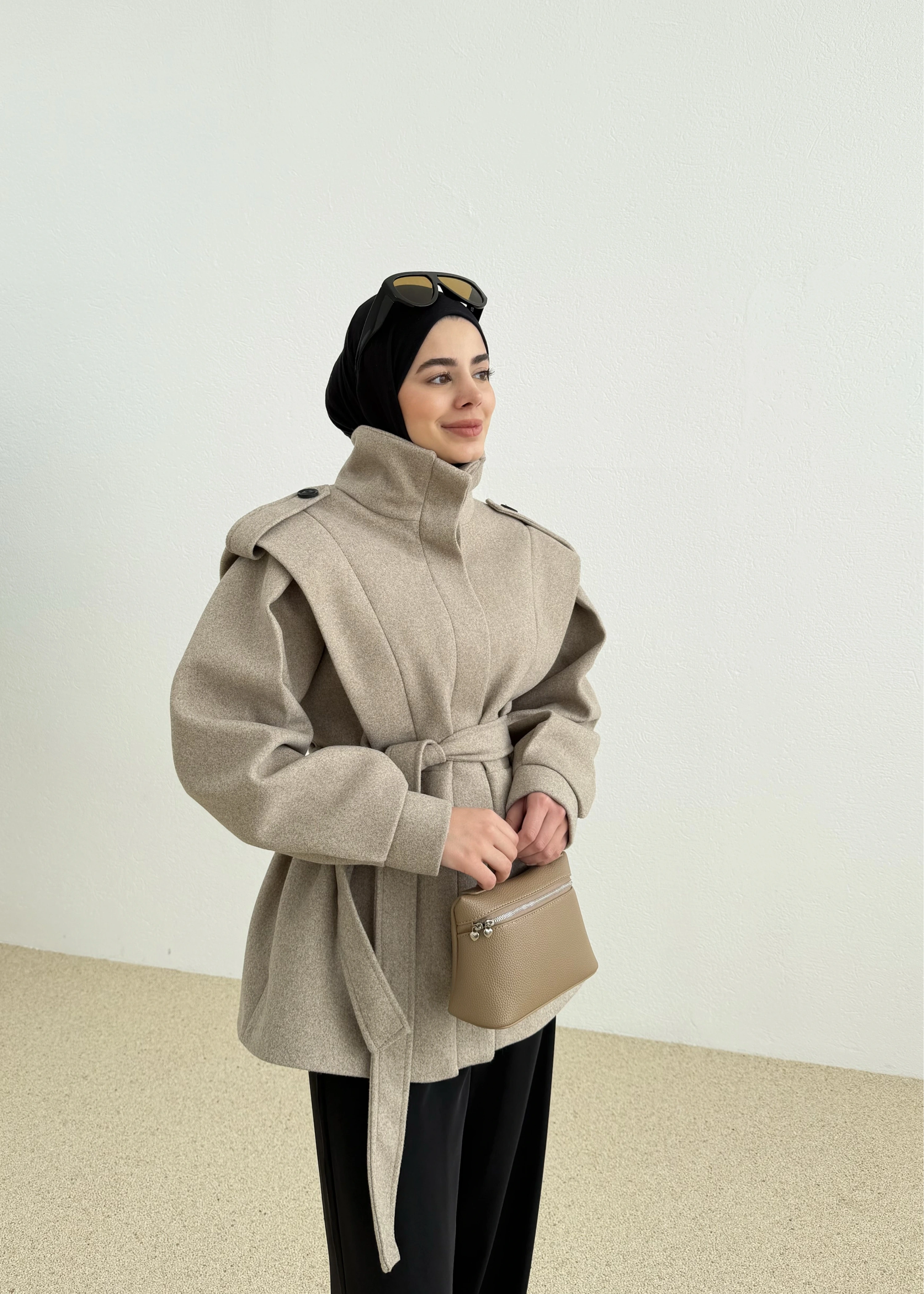 vatka detay kaban sütlü bej