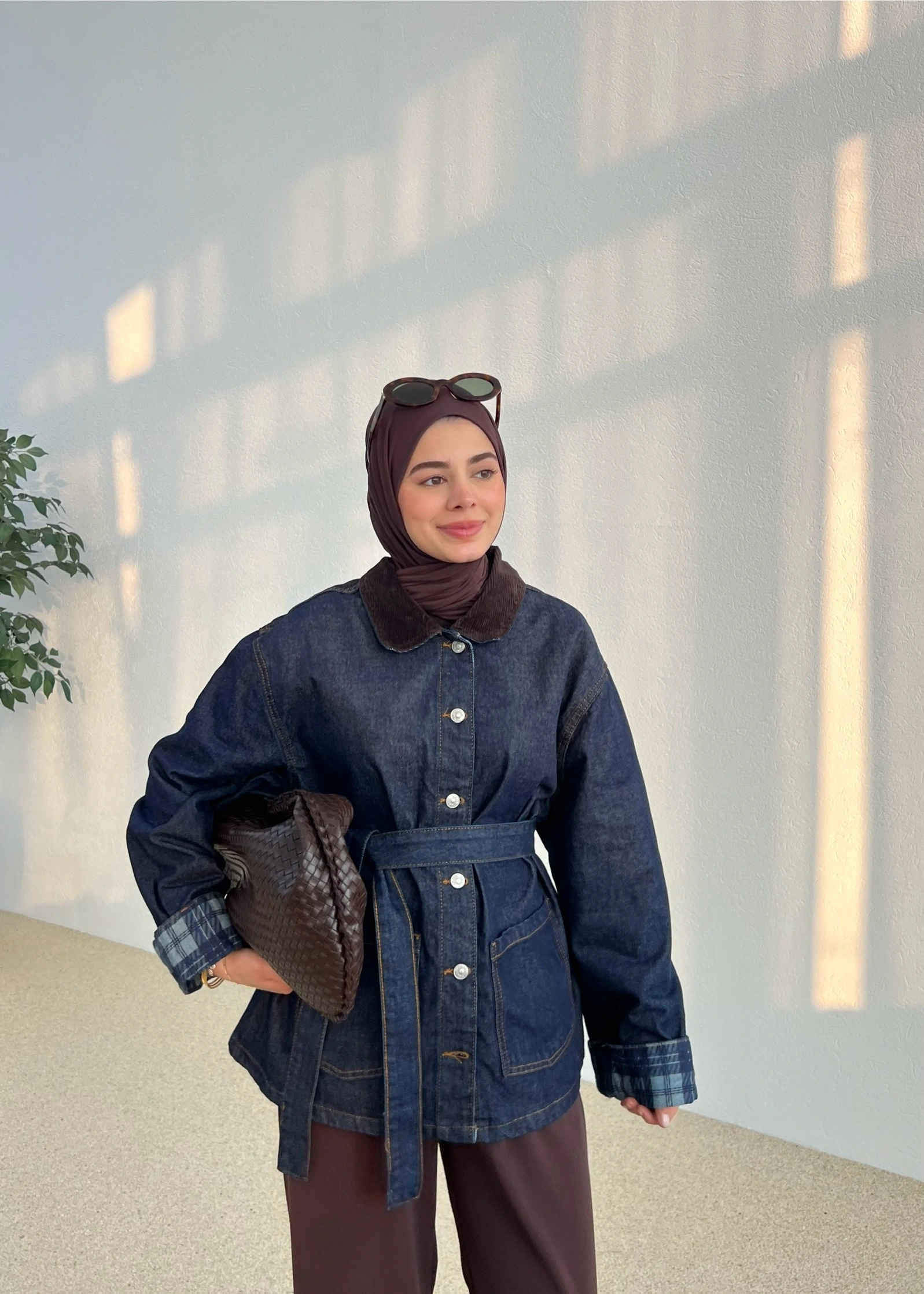 VİNTG KADİFE YAKA KOT CEKET