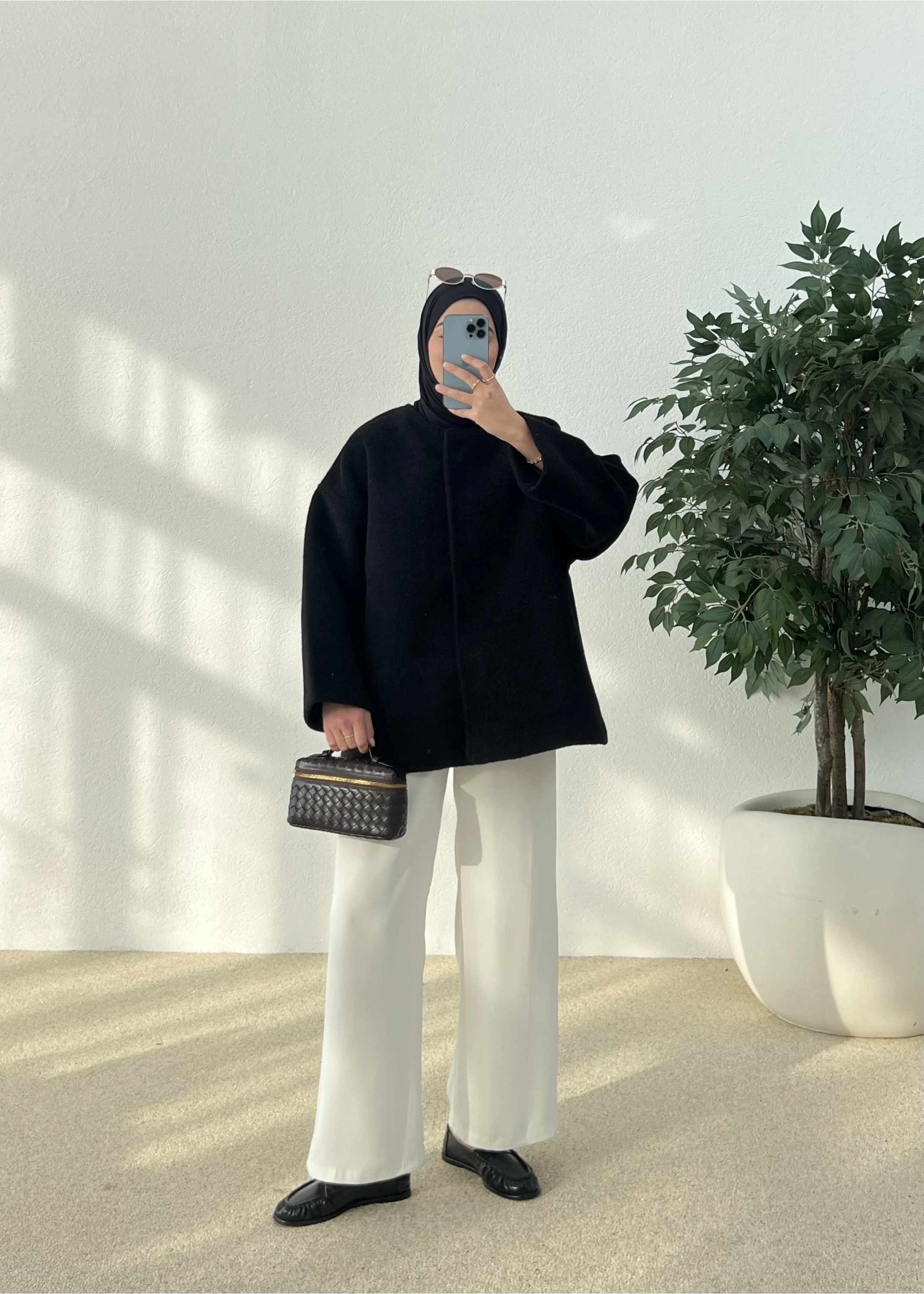 X1 premium oversize kaşe kaban( siyah )