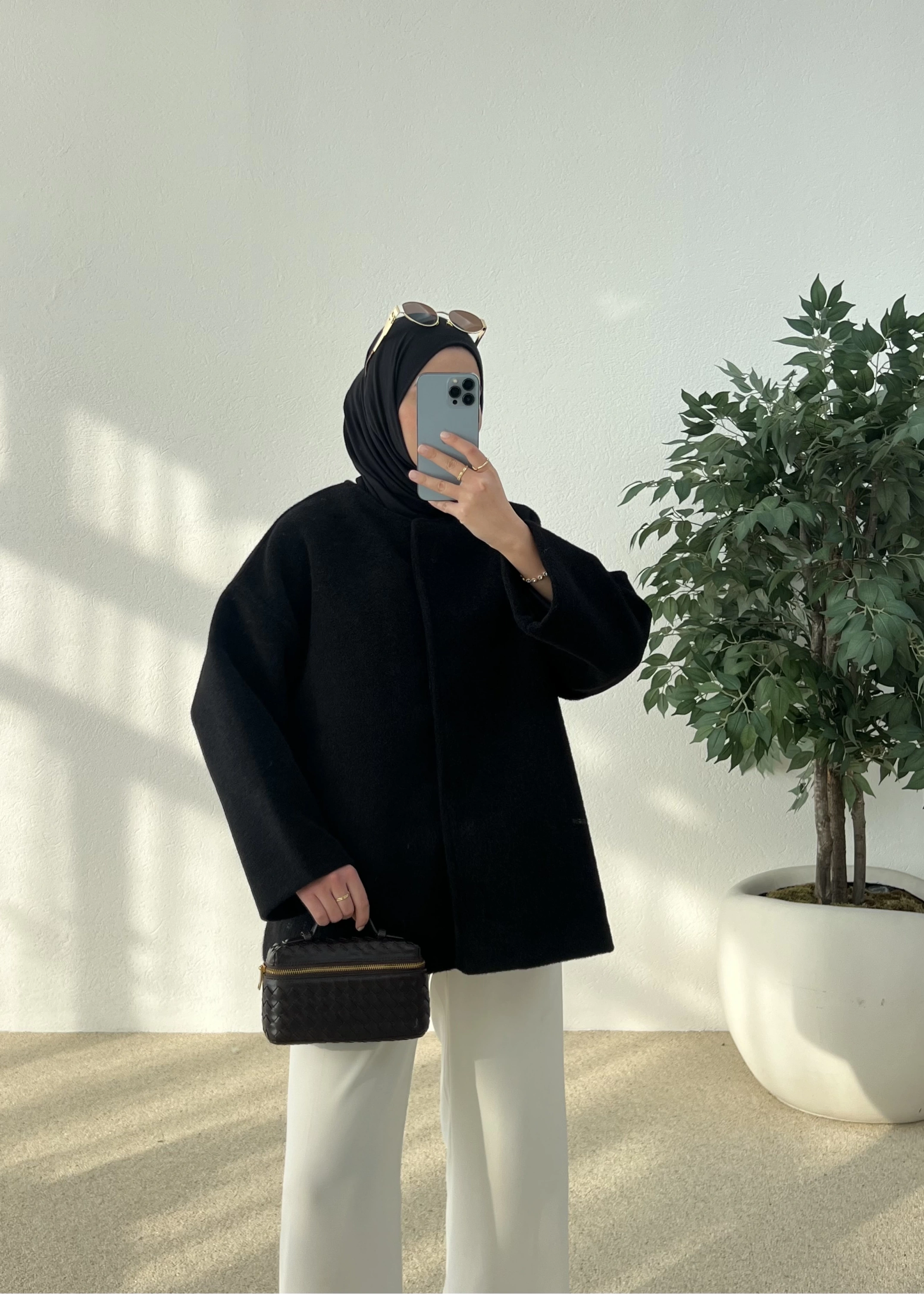 X1 premium oversize kaşe kaban( siyah )