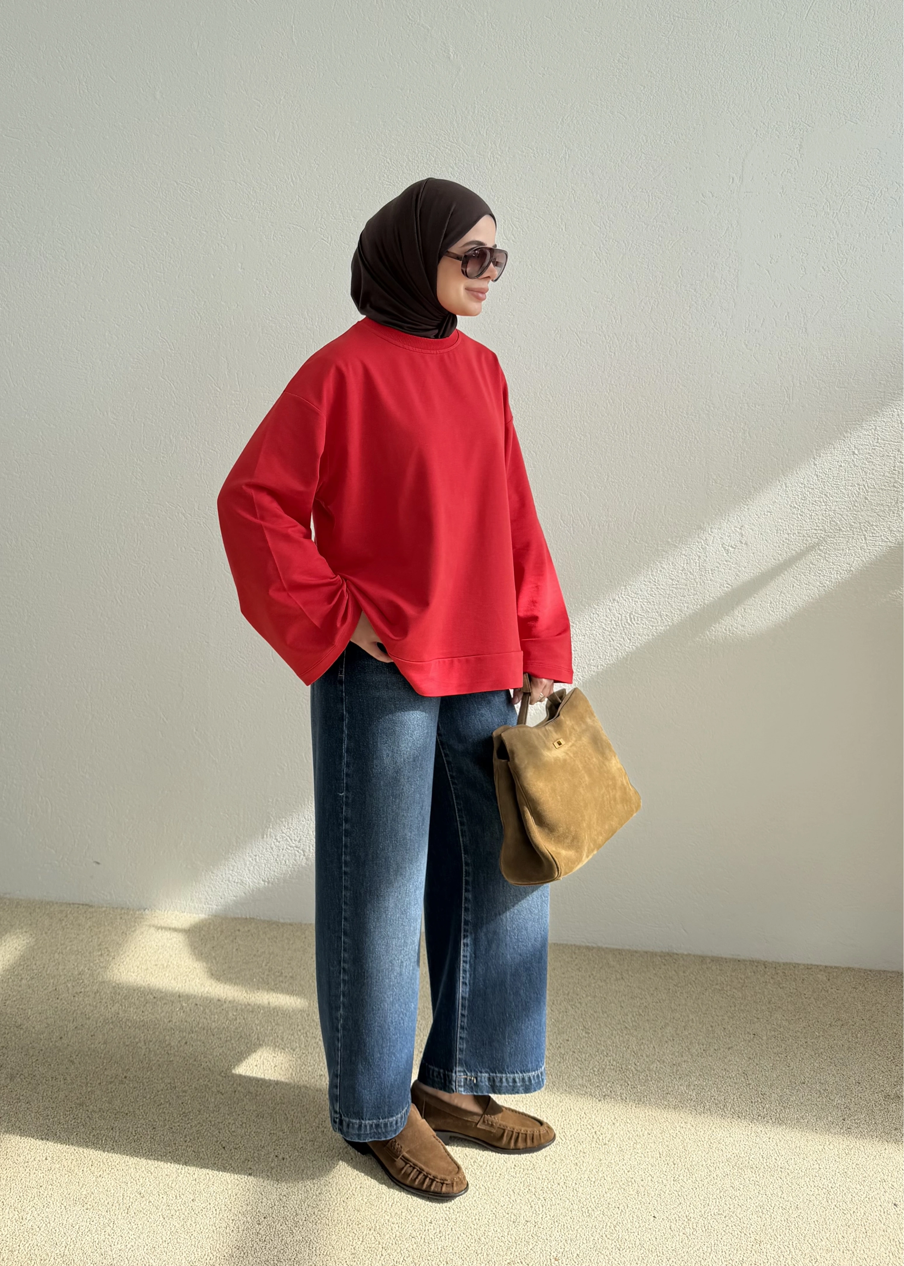 YIRTMAÇLI PREMİUM SWEAT KIRMIZI