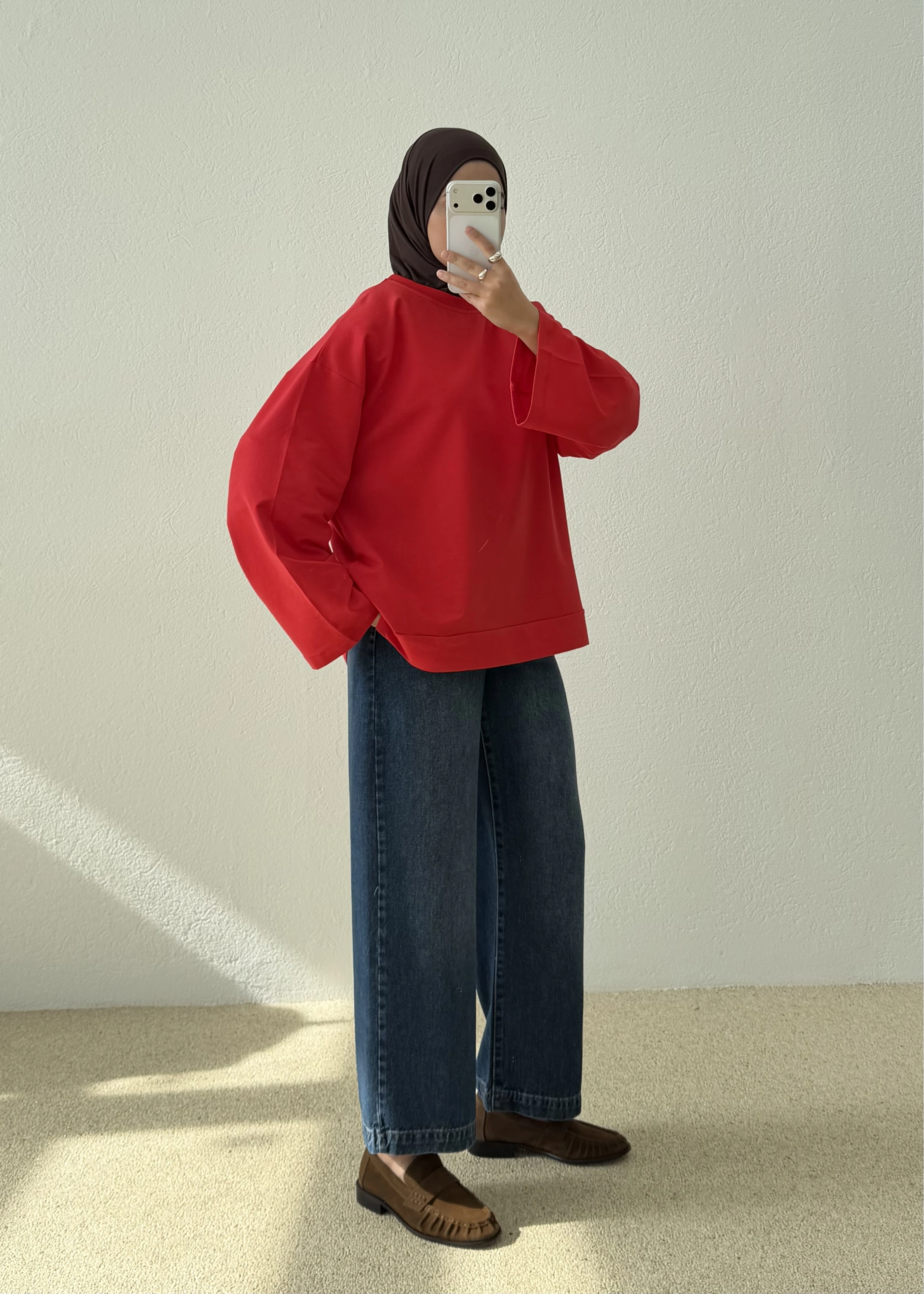 YIRTMAÇLI PREMİUM SWEAT KIRMIZI