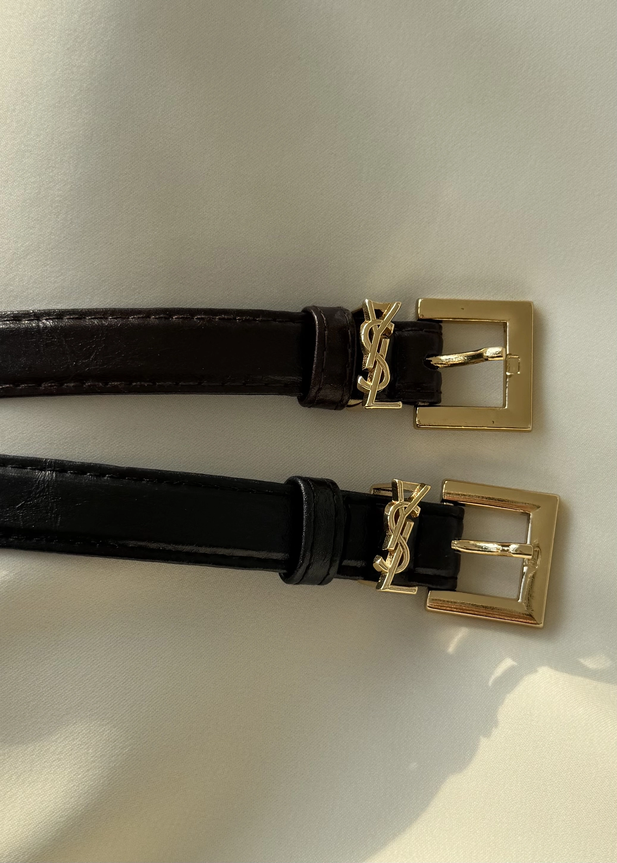 YSL DERİ KEMER kahve