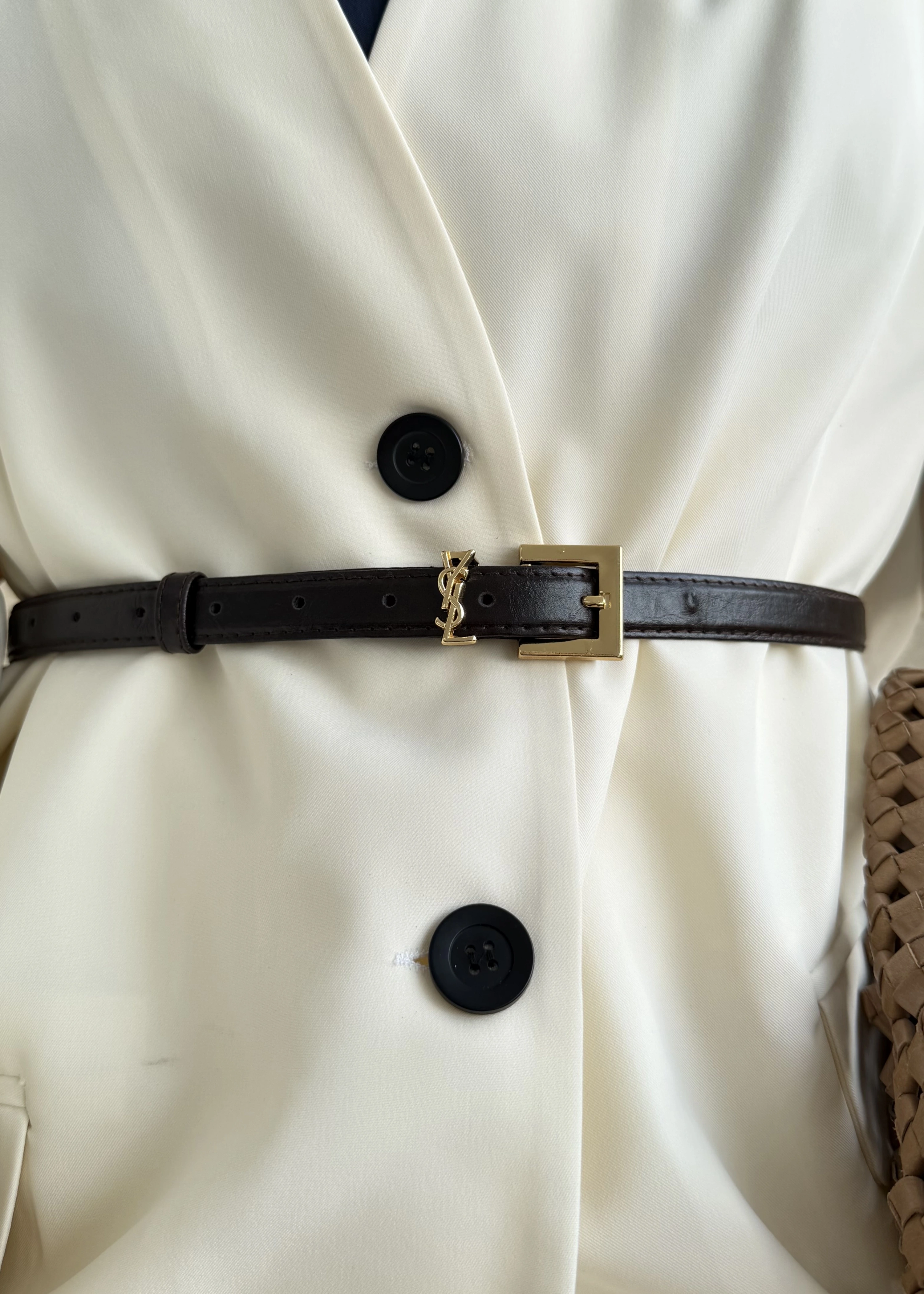 YSL DERİ KEMER siyah