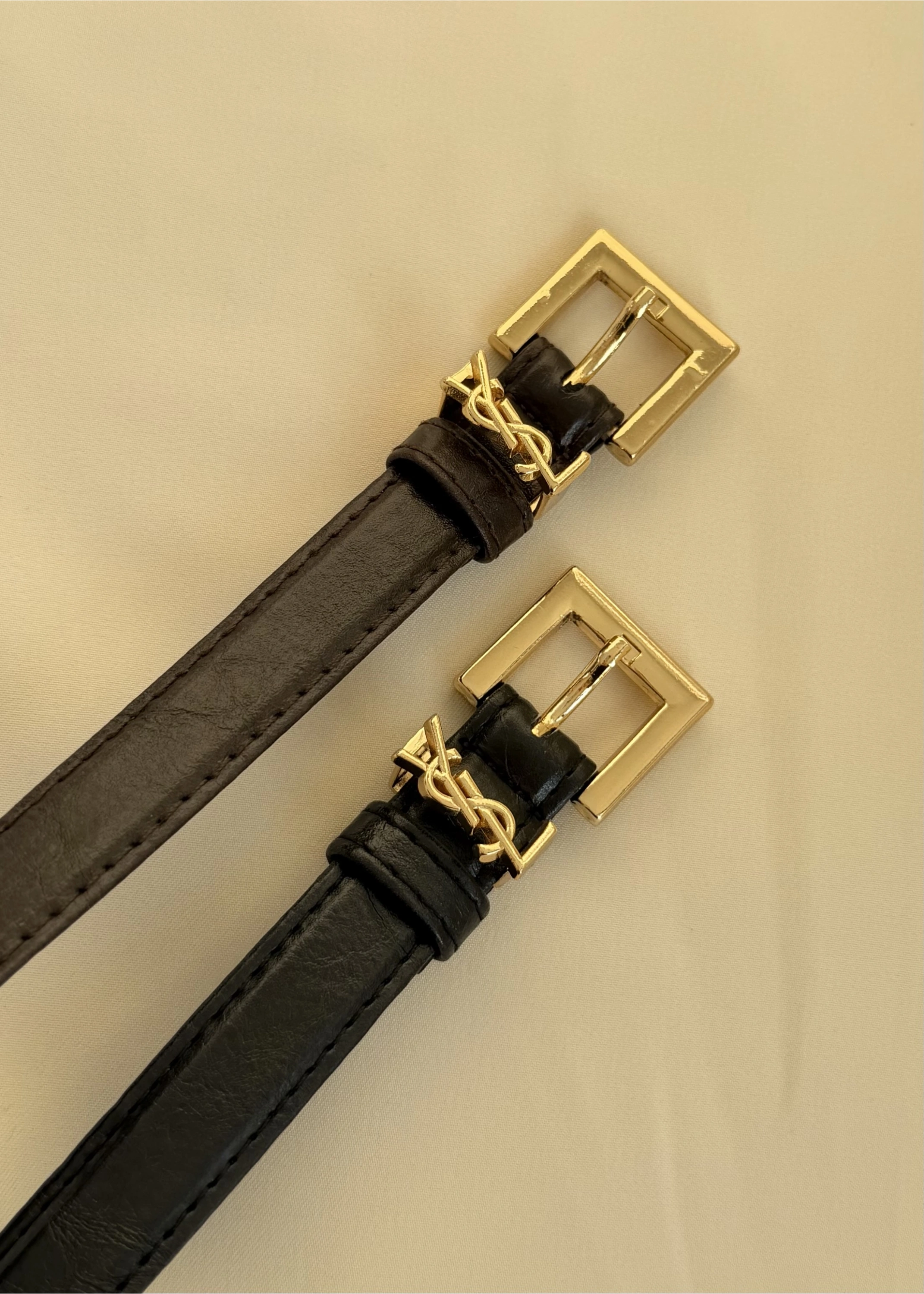 YSL DERİ KEMER kahve