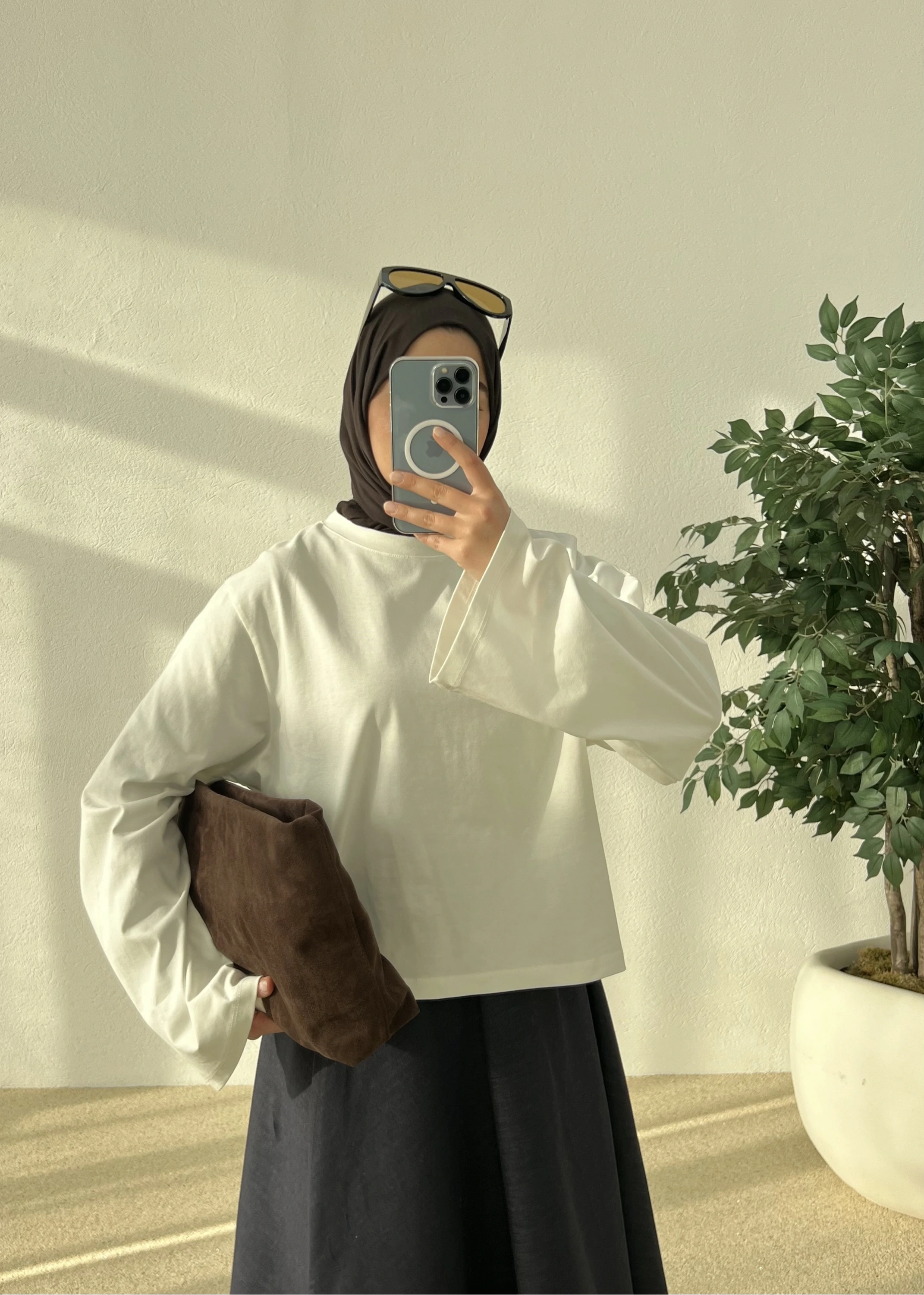 ZR BASİC KALIN UZUN KOLLU TİŞÖRT BEYAZ