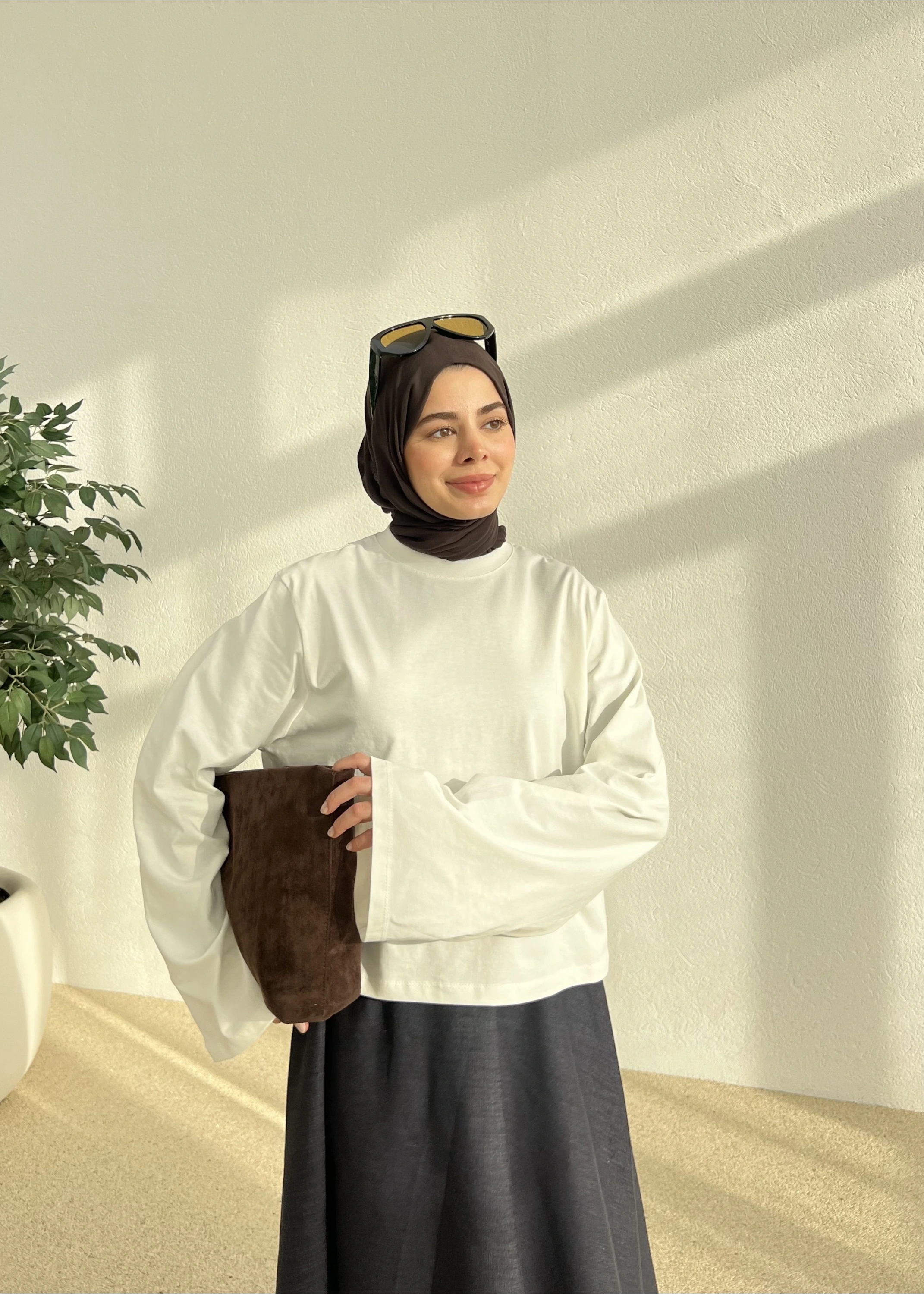 ZR BASİC KALIN UZUN KOLLU TİŞÖRT BEYAZ